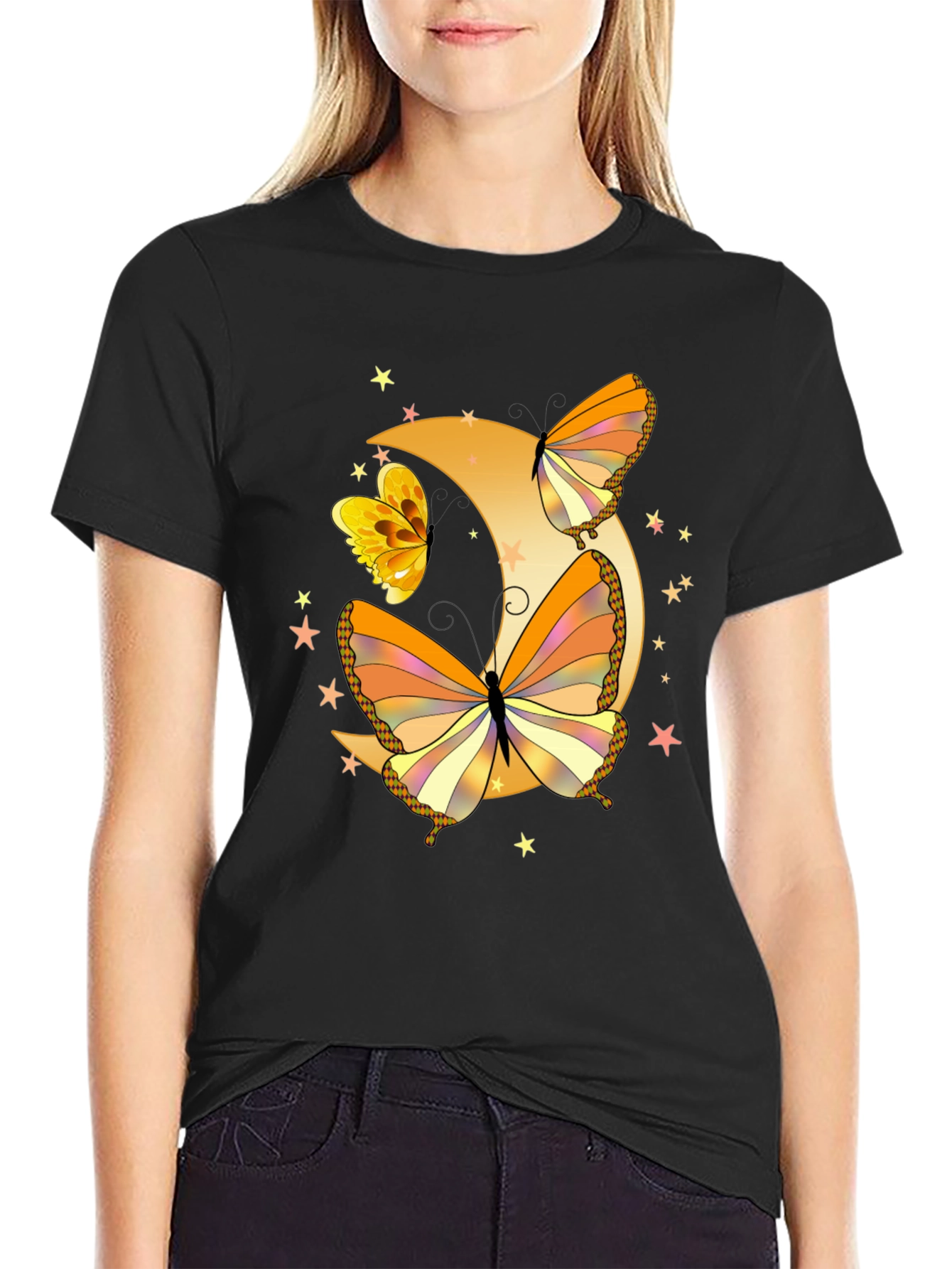 Butterfly Moon Graphic Tee - Stylish Comfort