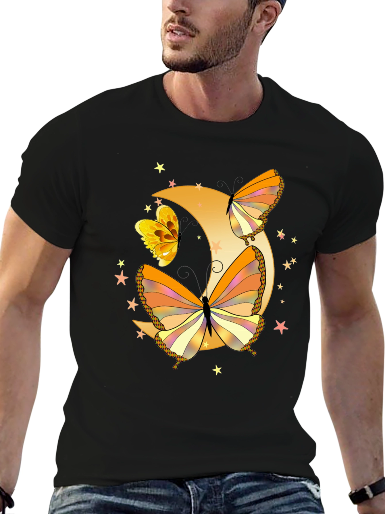 Butterfly Moon Graphic Tee - Stylish Comfort