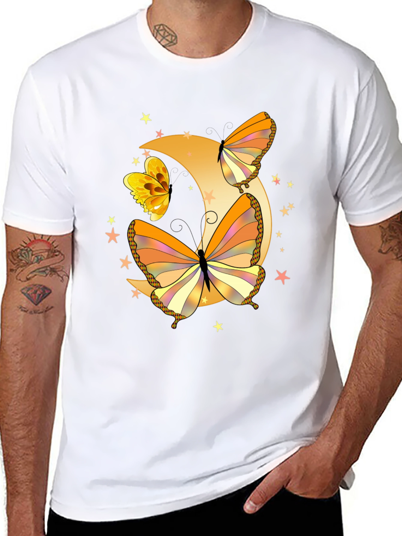 Butterfly Moon Graphic Tee - Stylish Comfort