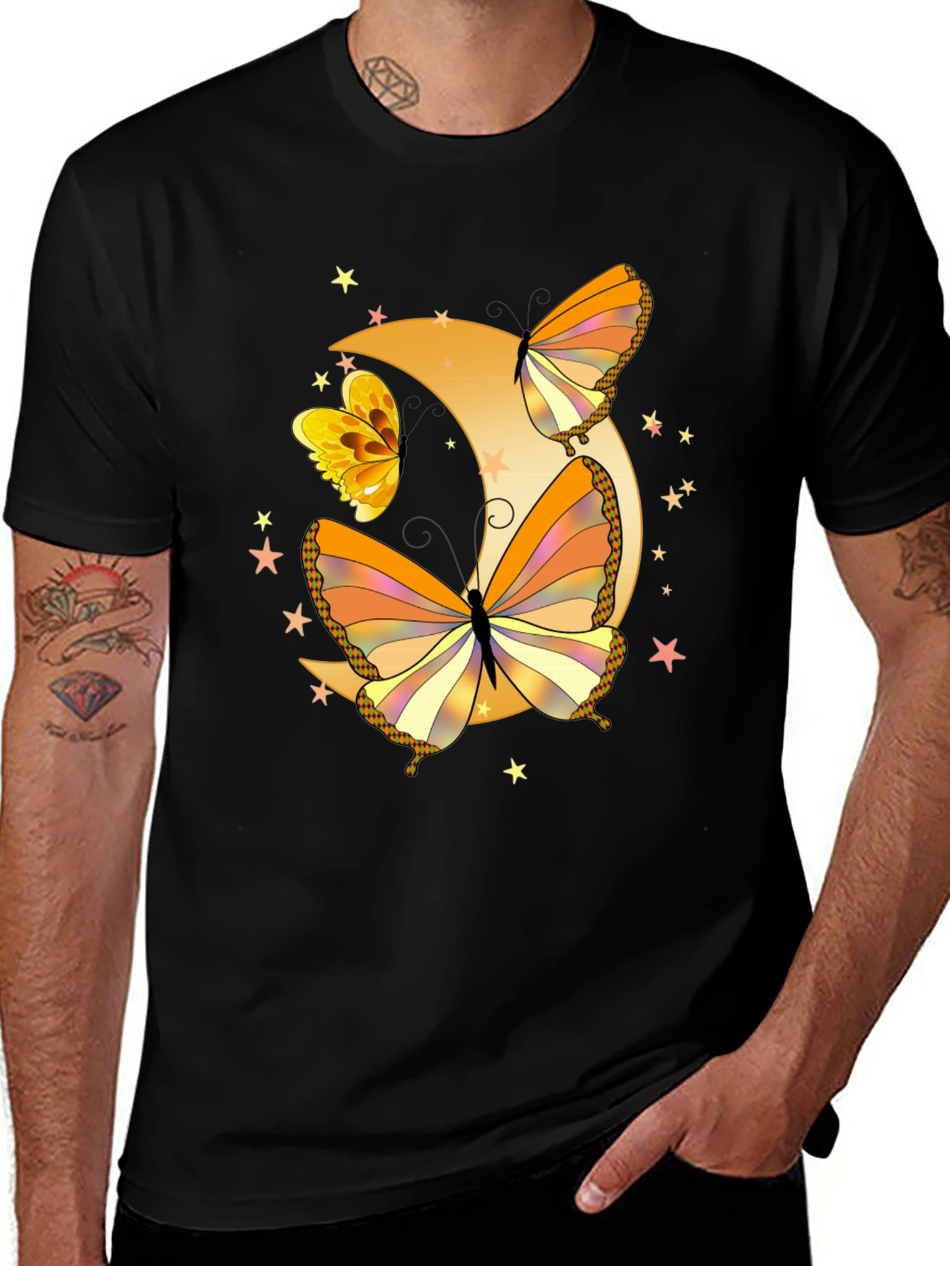 Butterfly Moon Graphic Tee - Stylish Comfort