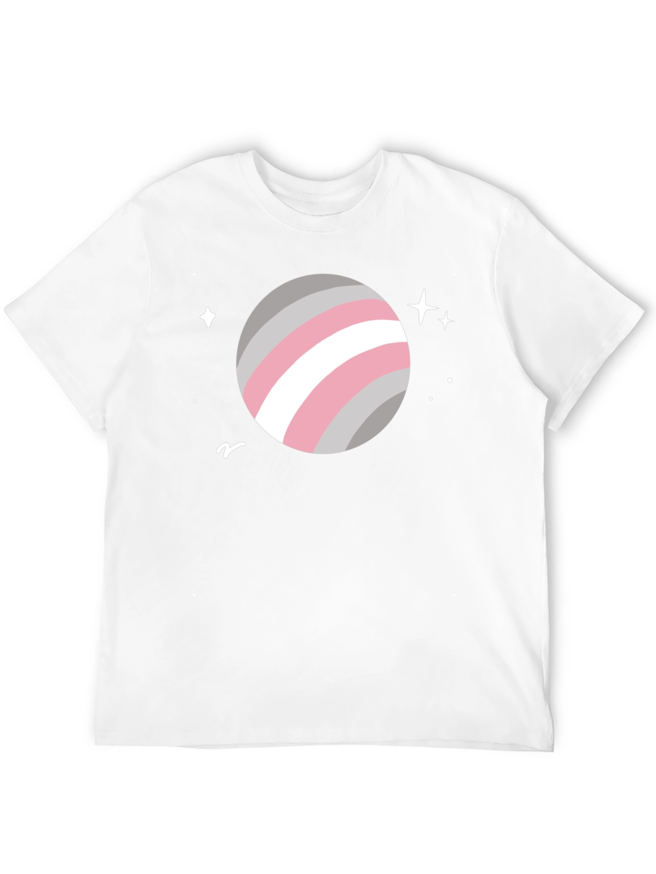 Trendy Space Planet Graphic Tee - Black Cotton Blend