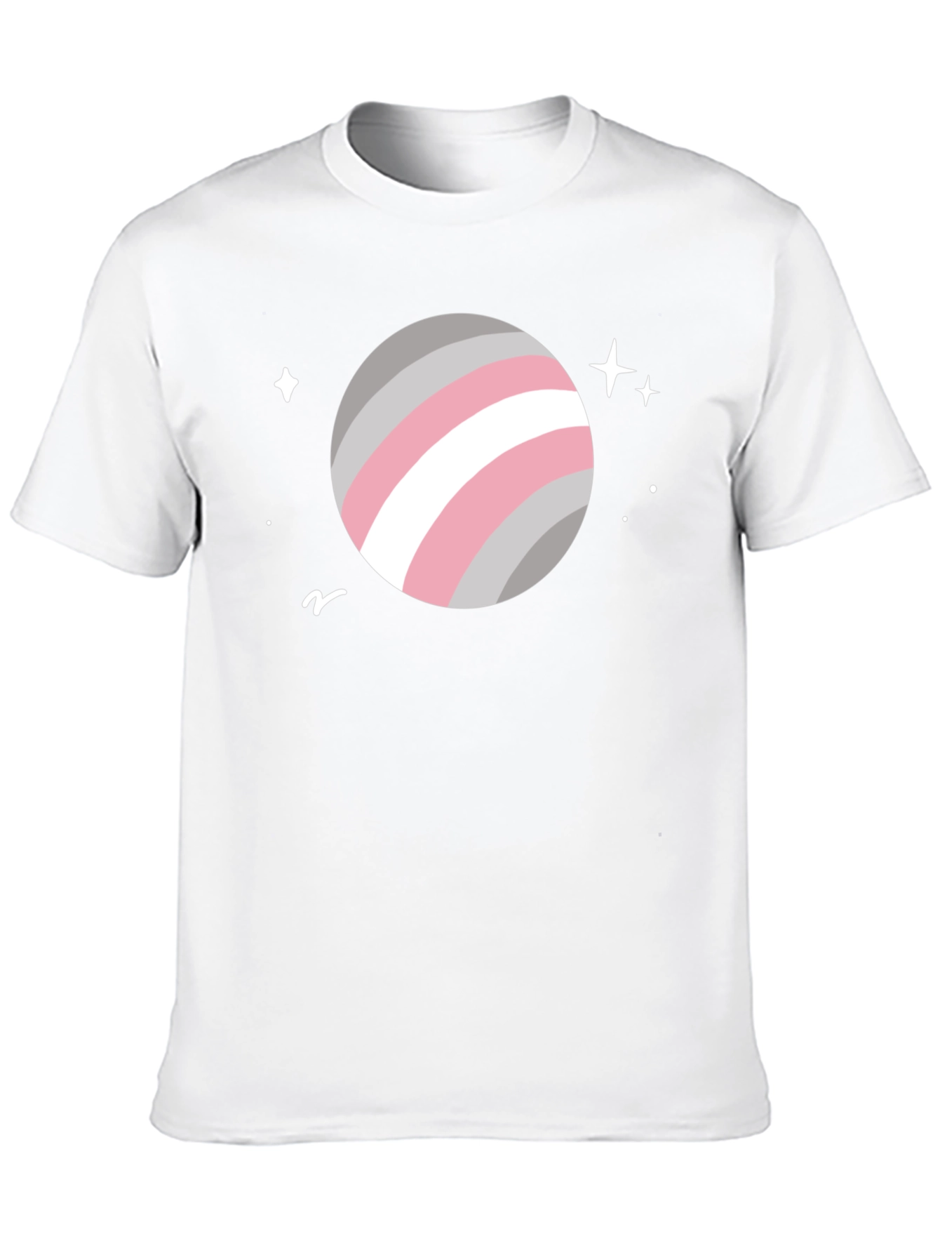 Trendy Space Planet Graphic Tee - Black Cotton Blend