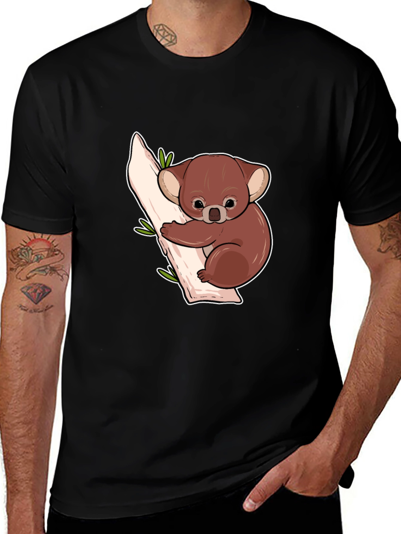 Koala Bear Graphic Black Tee