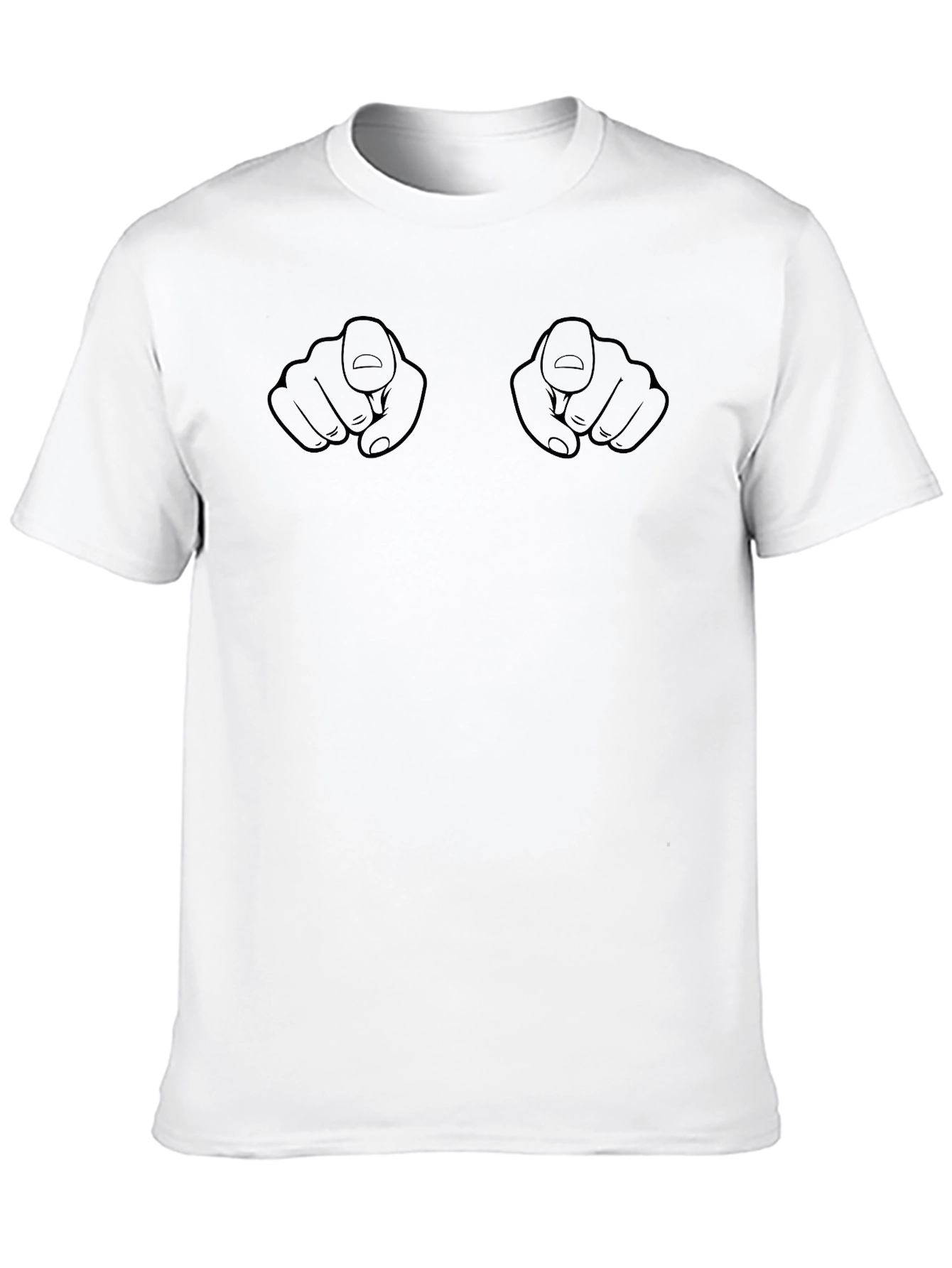Novelty Finger Pointing Graphic Tee - Black T-Shirt
