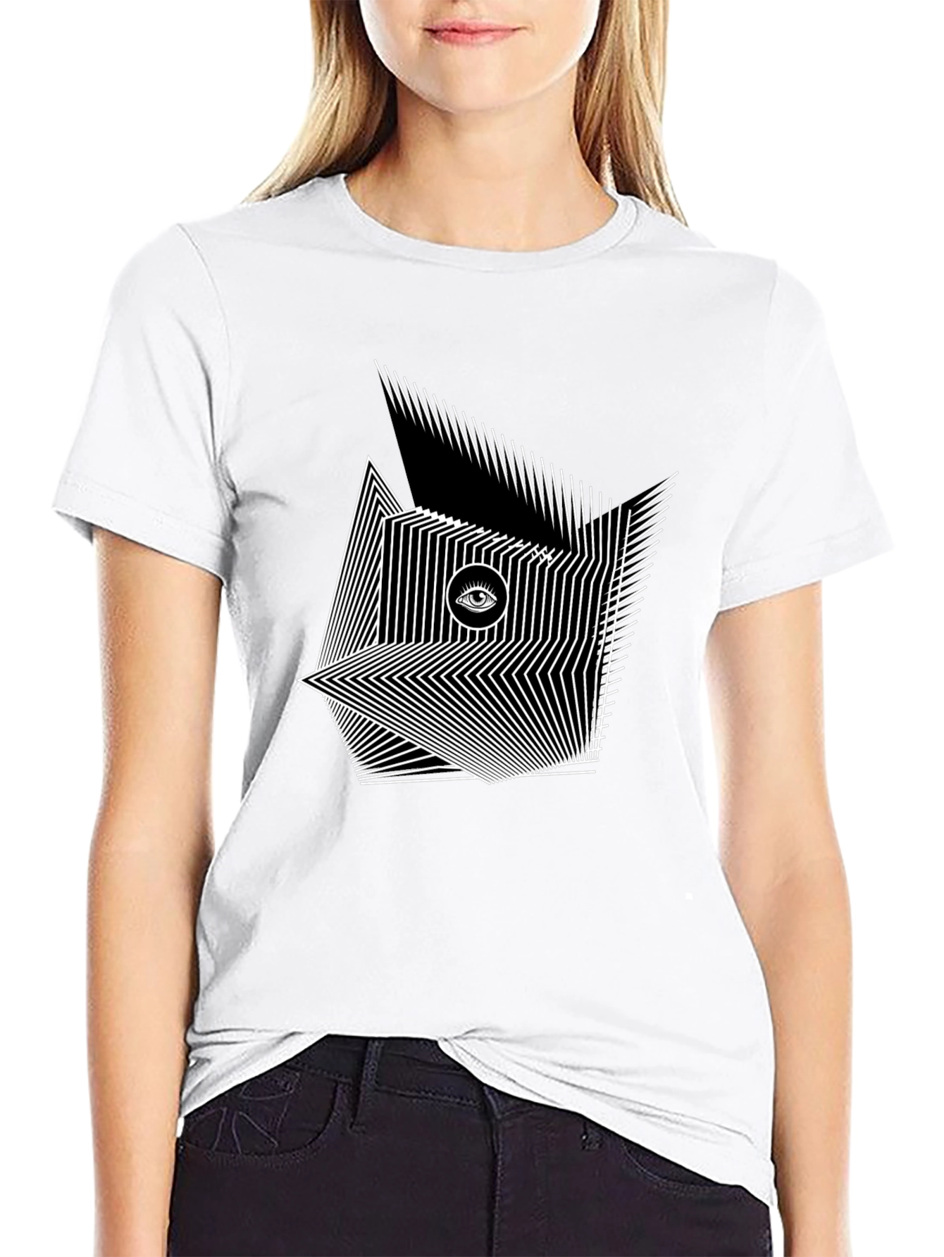 Abstract Eye Design Black T-Shirt