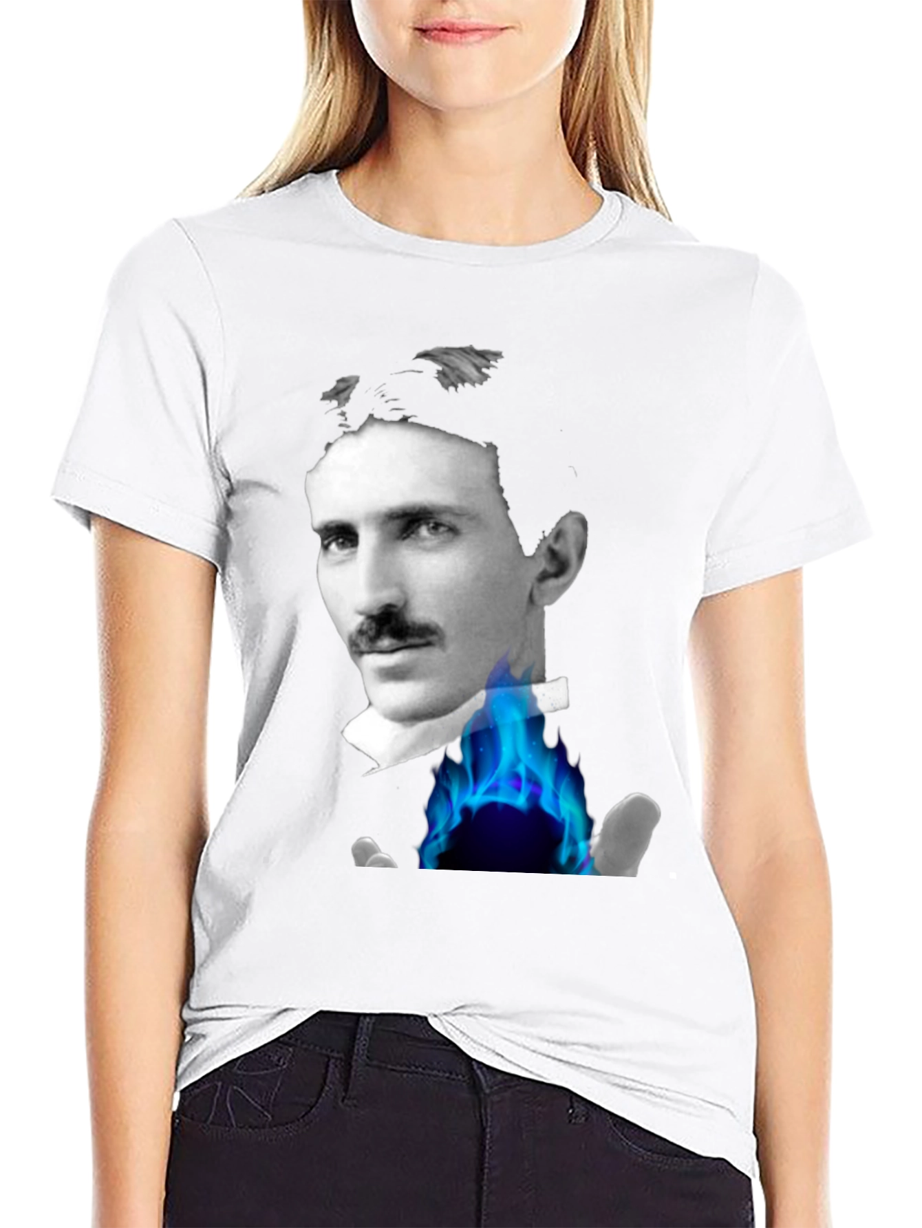 Tesla Portrait Graphic Tee - Black