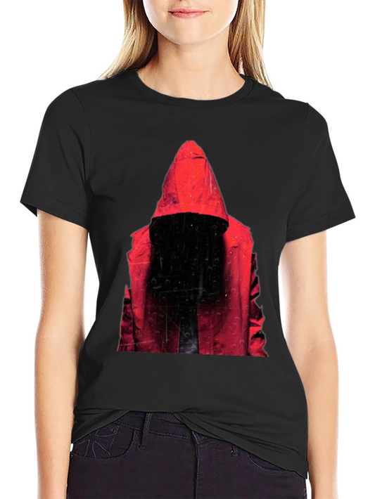 Hooded Figure Graphic T-Shirt - Mens Black Tee