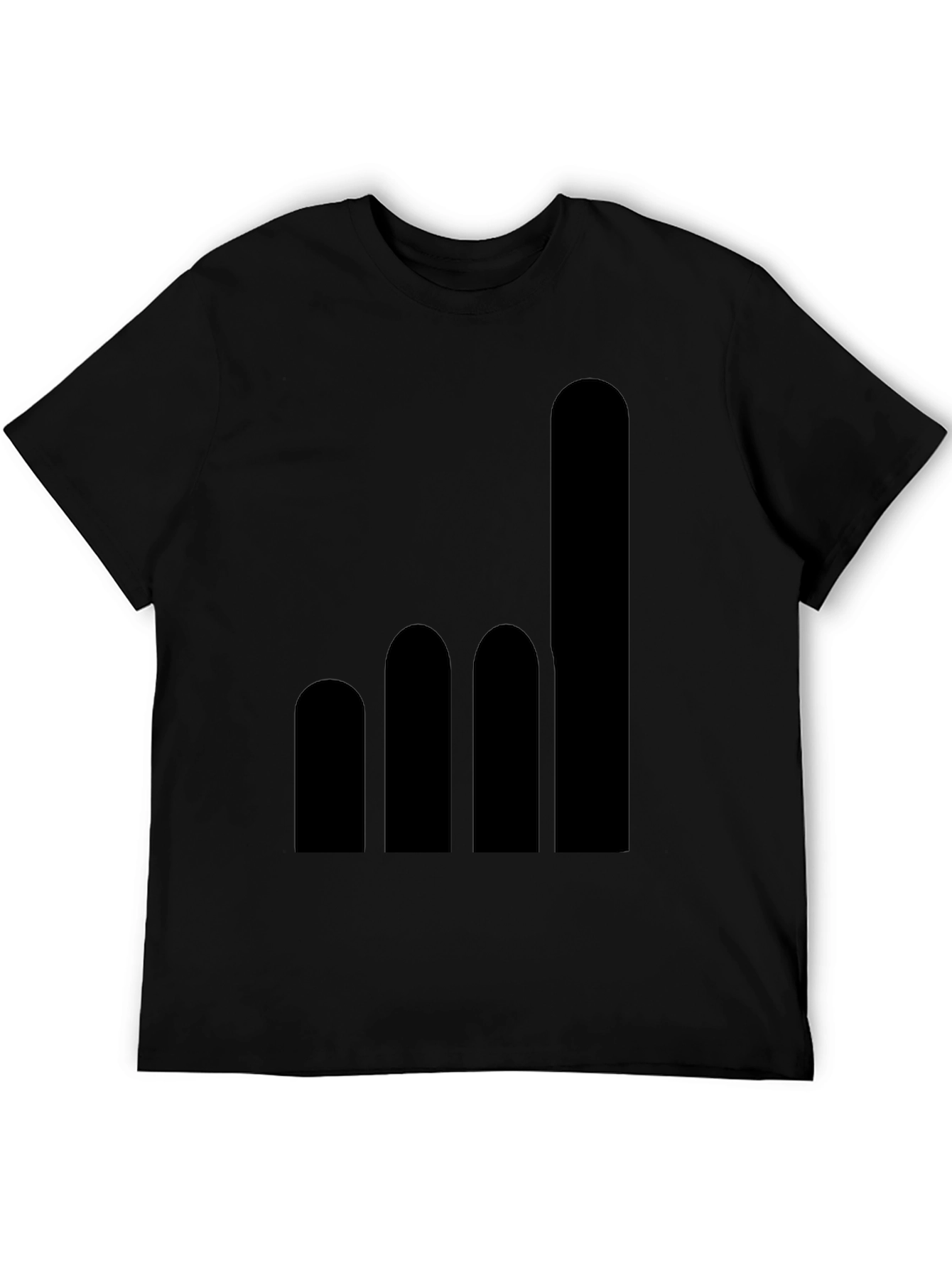 Minimalist Bar Graph Black T-Shirt
