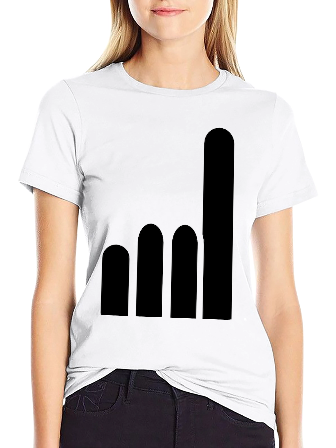 Minimalist Bar Graph Black T-Shirt