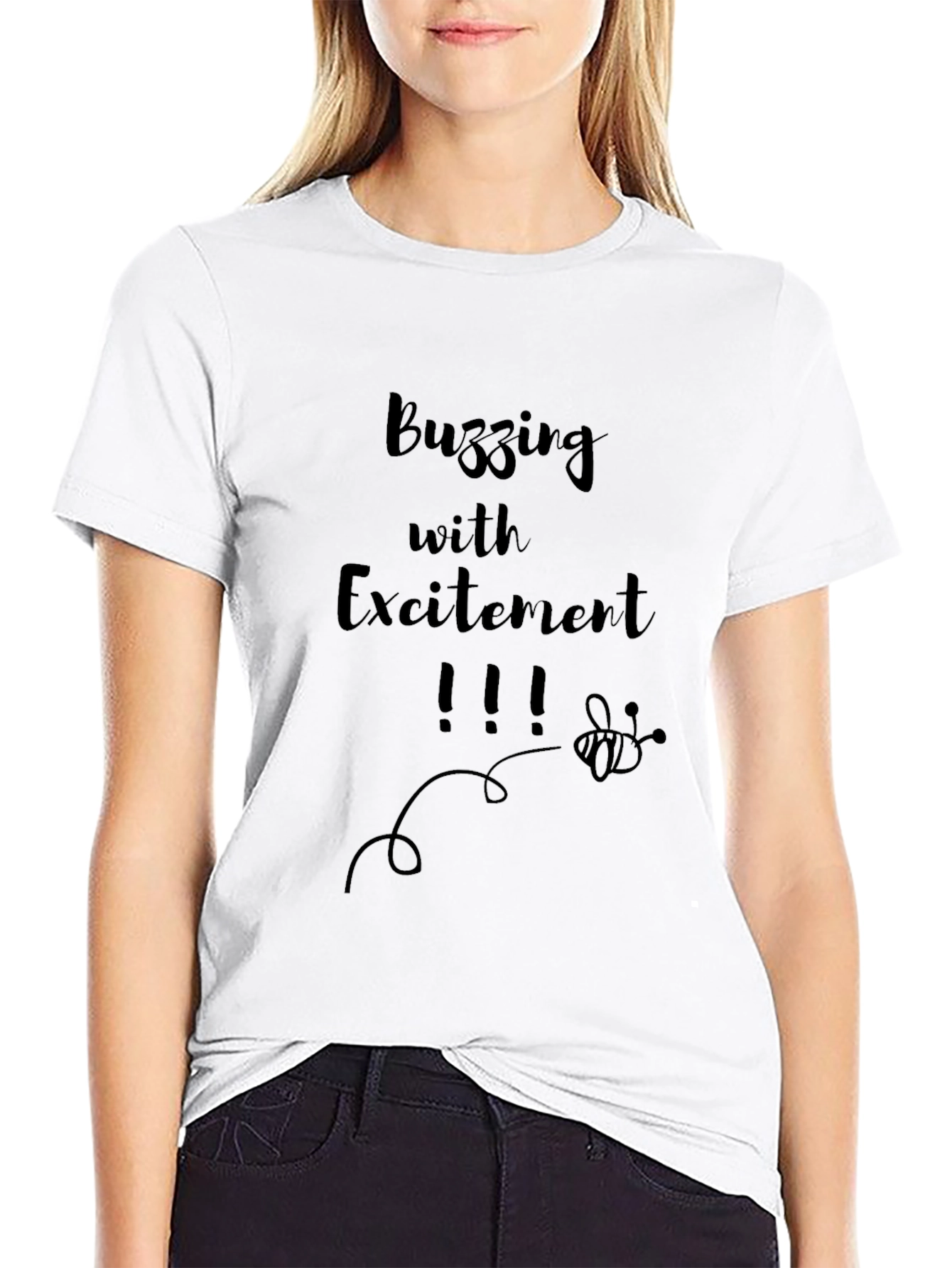 Buzzing with Excitement Mens Black T-Shirt