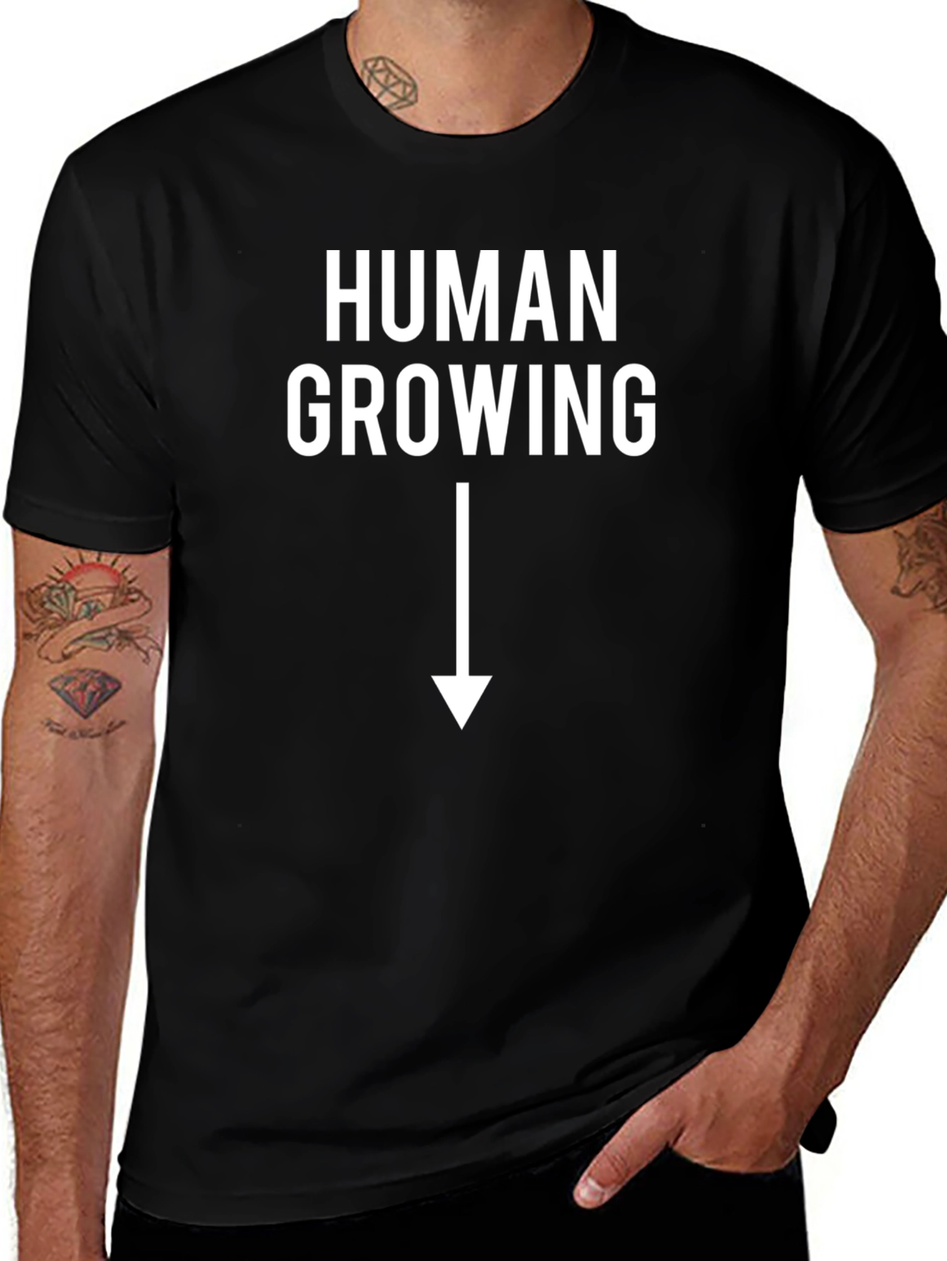 Human Growing T-Shirt - Funny Adult Humor