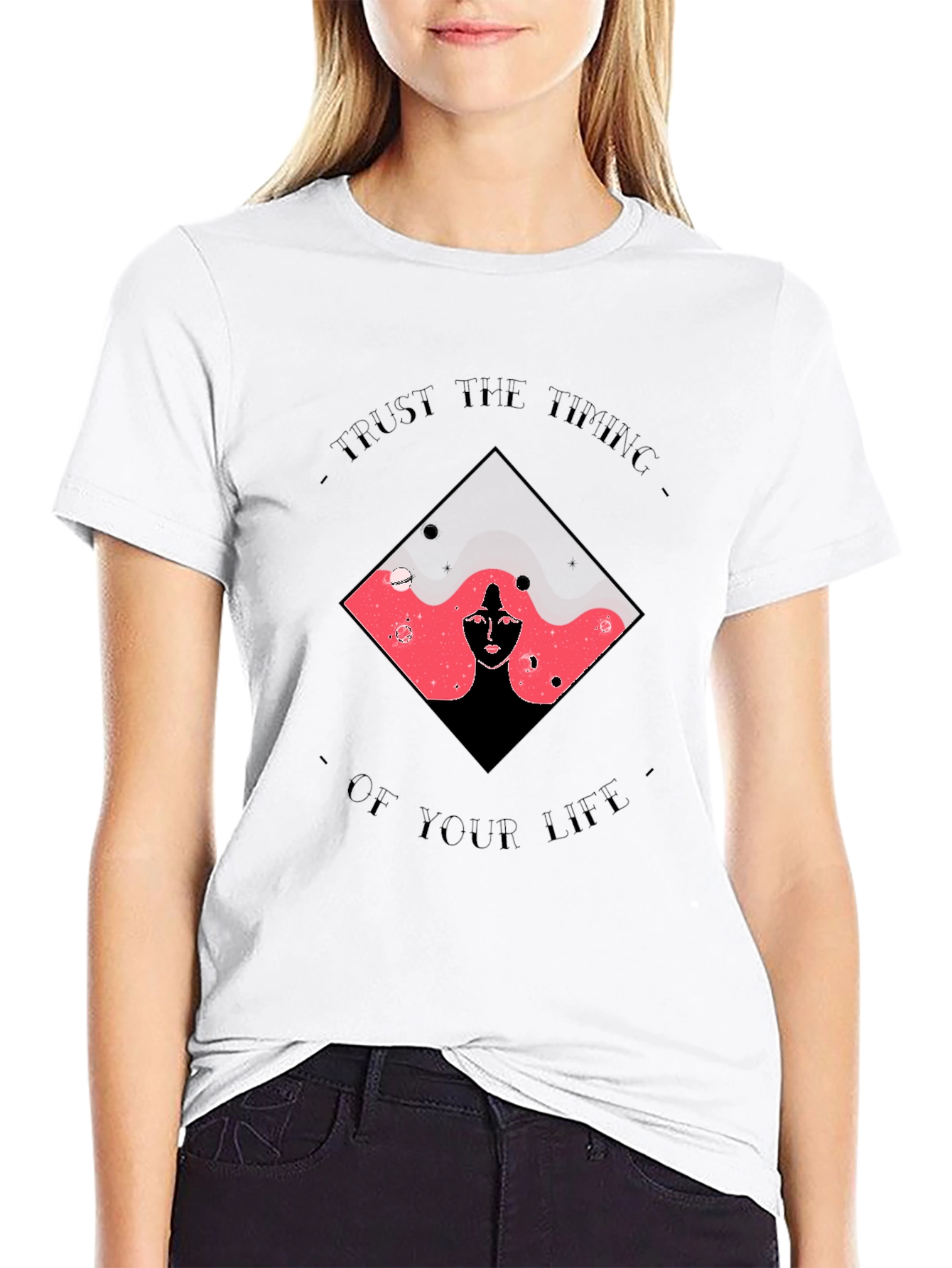 Trust the Timing Graphic Tee - Unisex Black T-Shirt