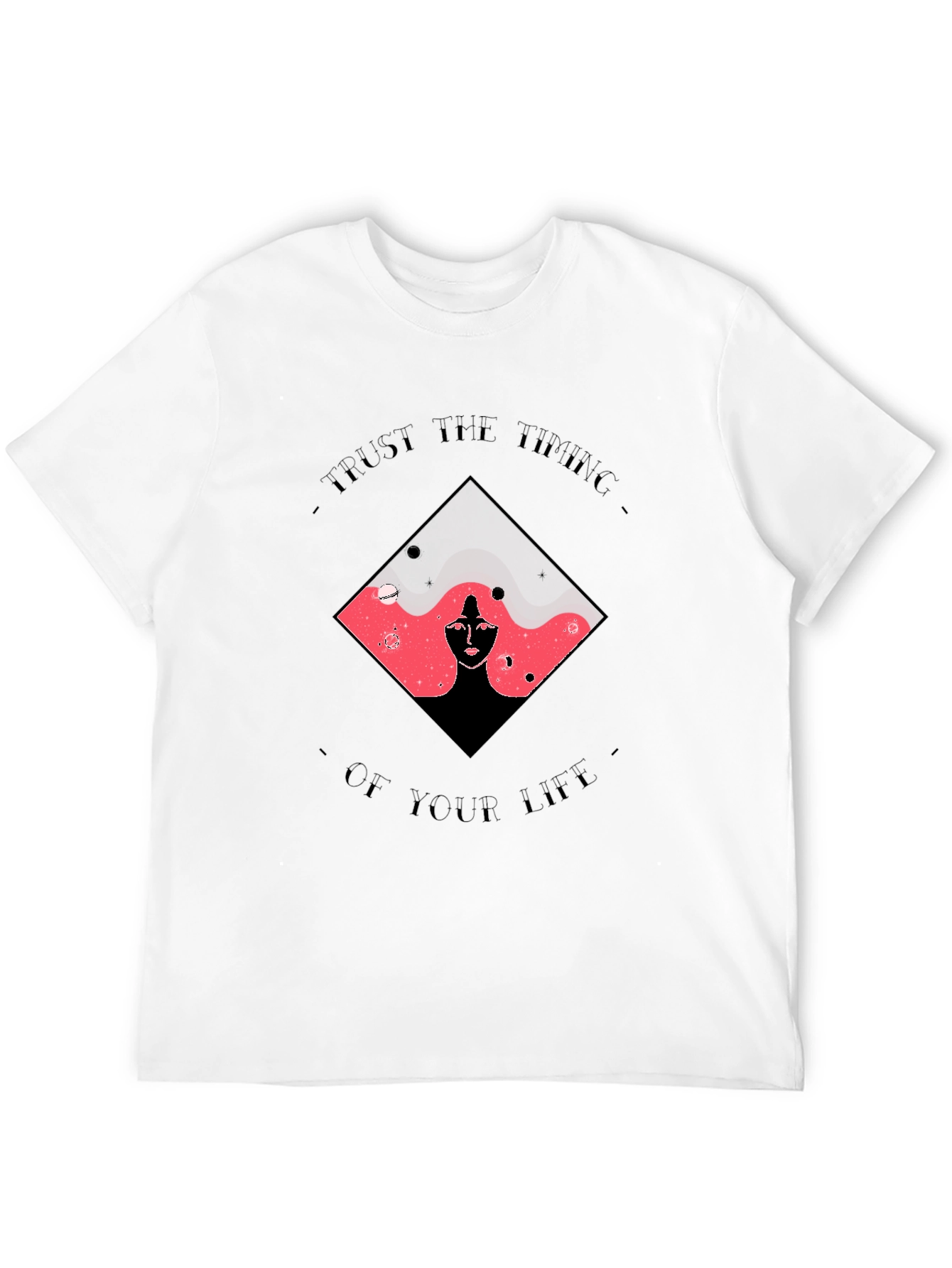 Trust the Timing Graphic Tee - Unisex Black T-Shirt