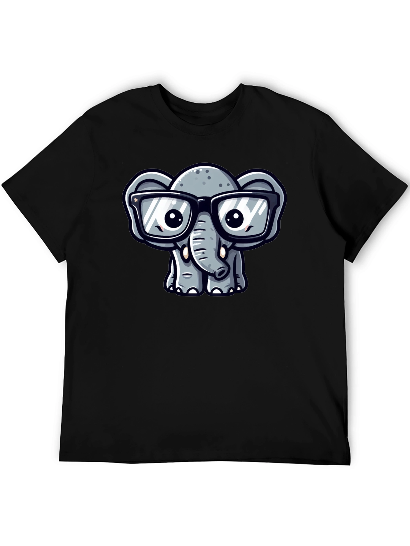 Nerdy Elephant T-Shirt - Cute Cartoon Design
