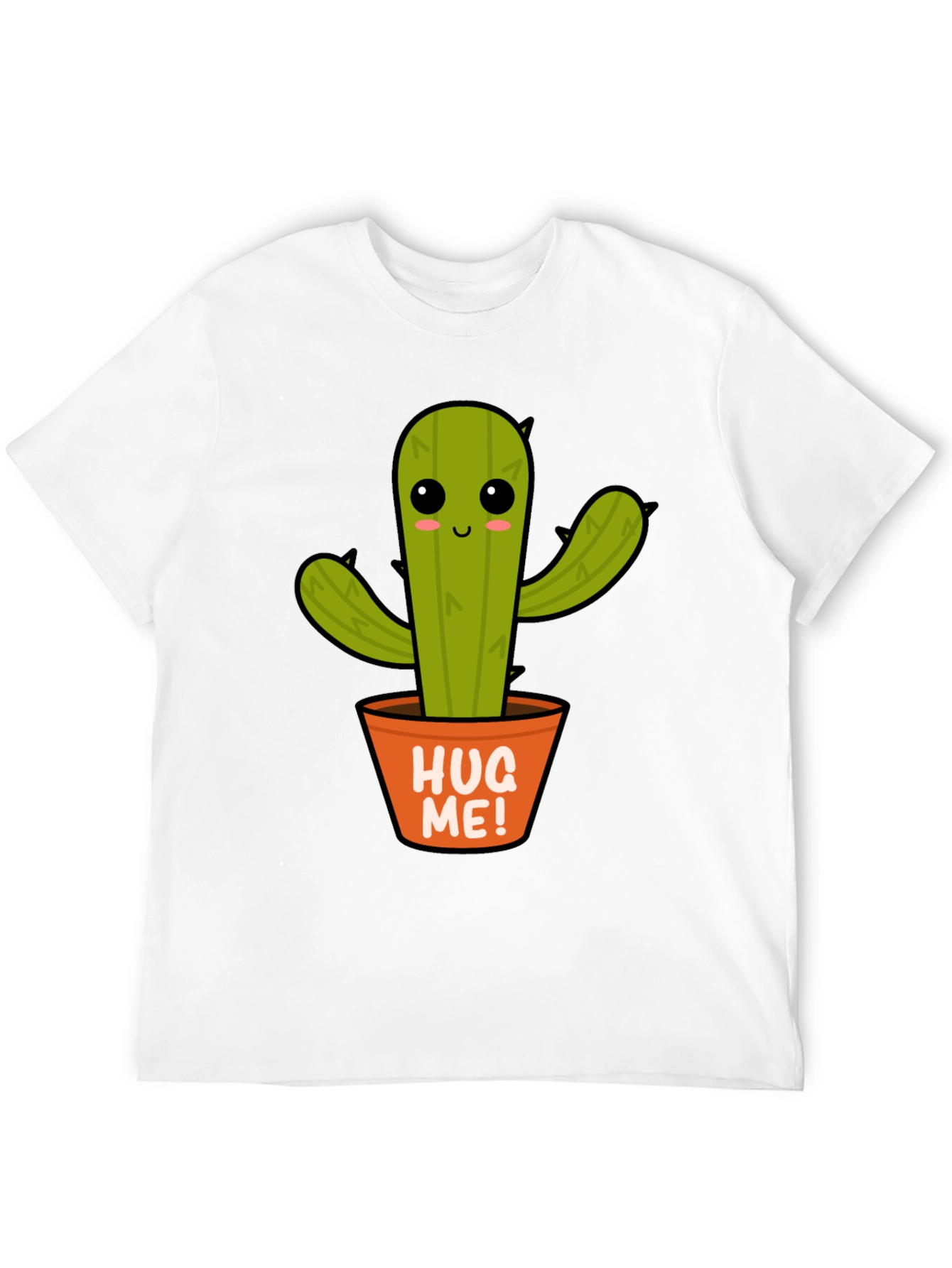 Cute Cactus Hug Me! Graphic T-Shirt