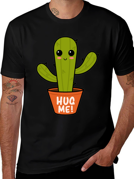 Cute Cactus Hug Me! Graphic T-Shirt