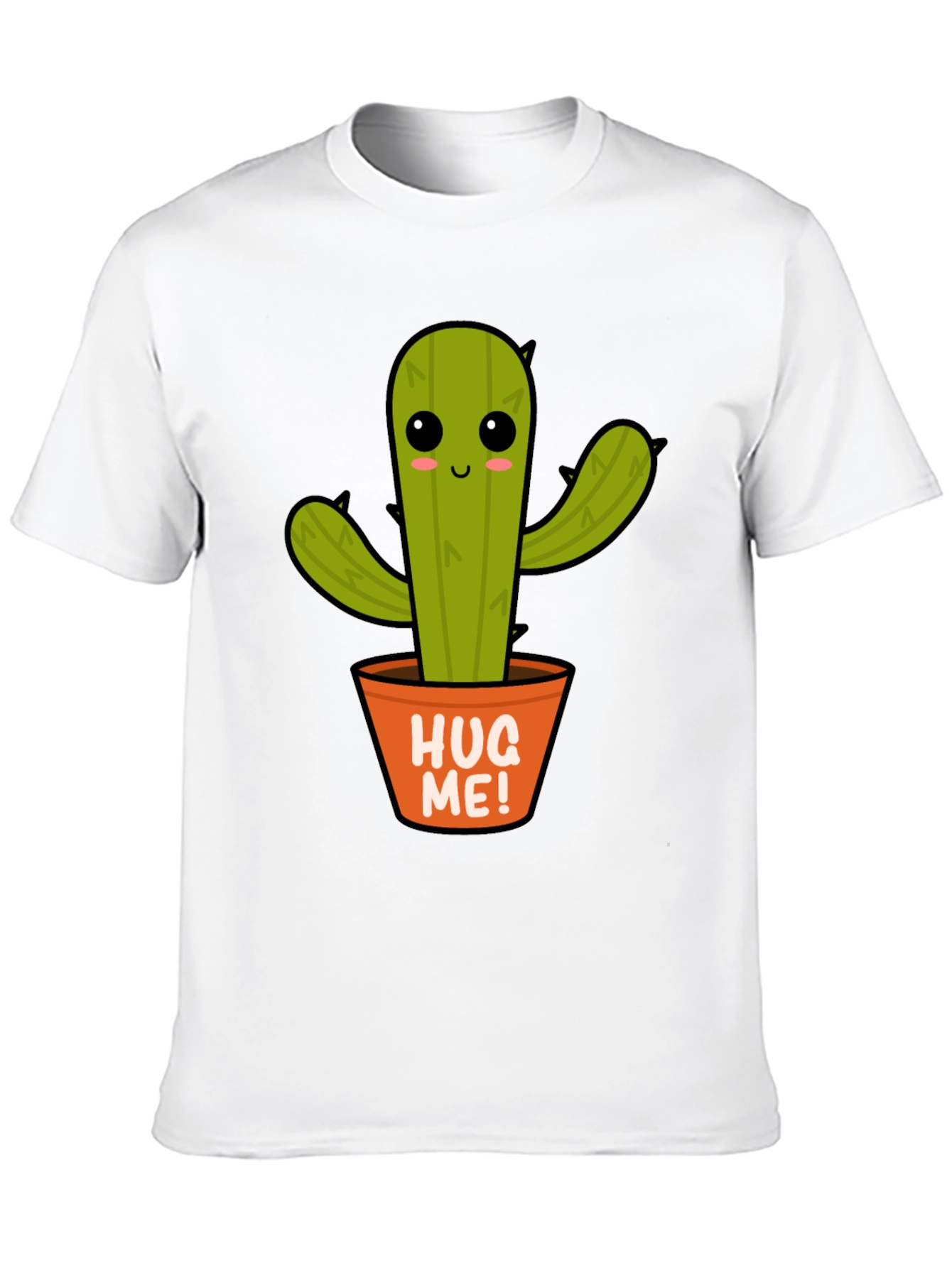 Cute Cactus Hug Me! Graphic T-Shirt