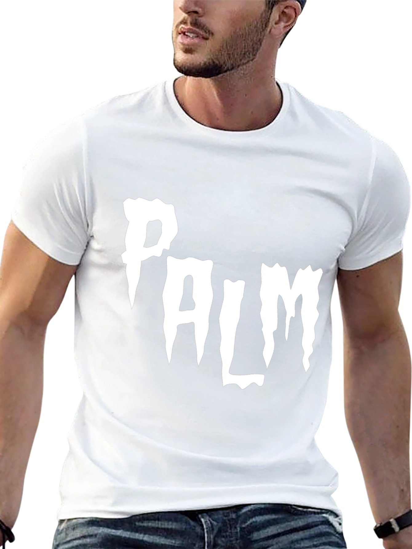 Palm Text Graphic Black T-Shirt
