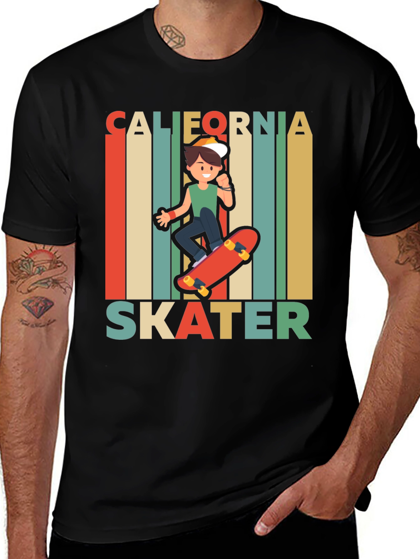 California Skater Graphic T-Shirt - Retro Design