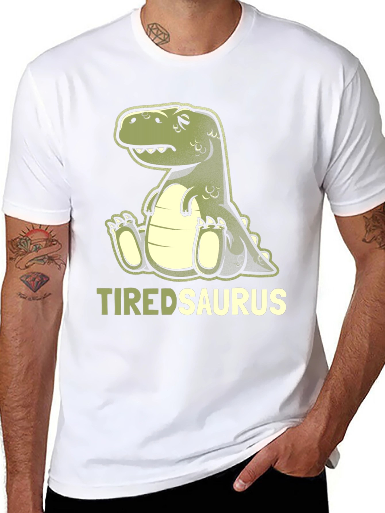 Tiredsaurus T-Shirt - Funny Dinosaur Graphic Tee