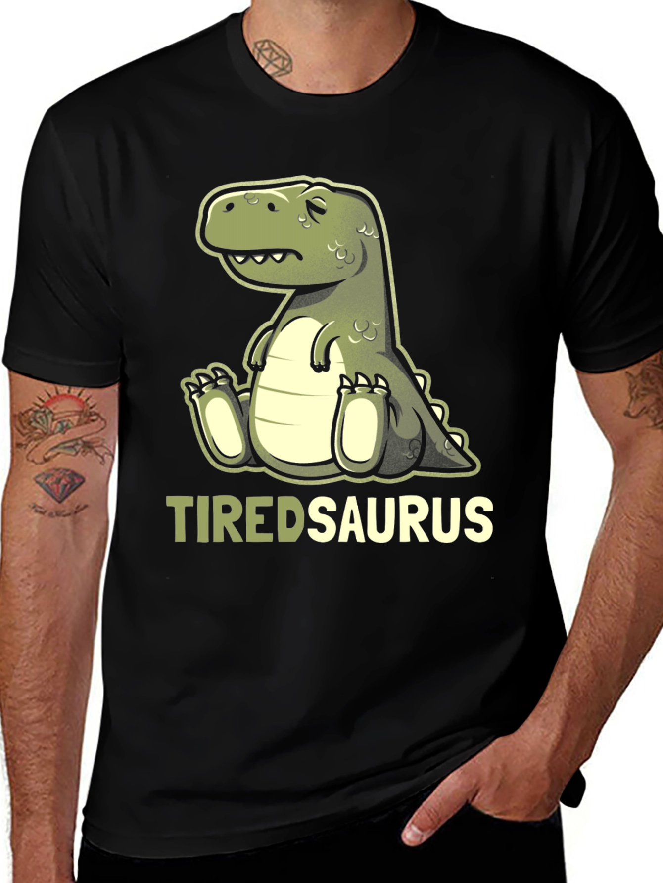 Tiredsaurus T-Shirt - Funny Dinosaur Graphic Tee