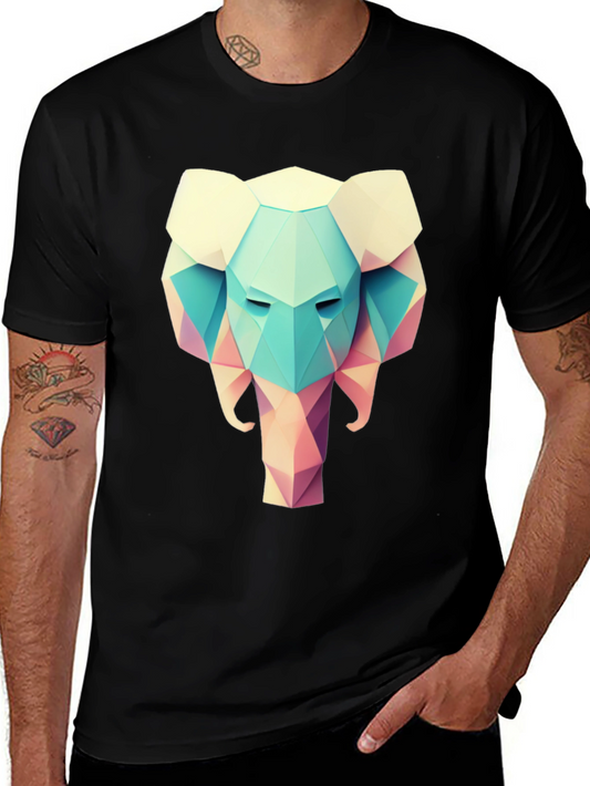 Geometric Elephant T-Shirt - Stylish Graphic Tee