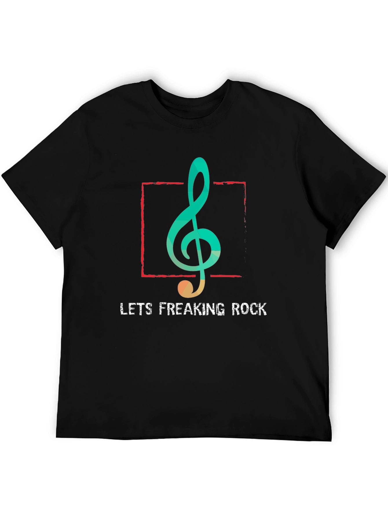 Lets Freaking Rock T-Shirt - Music Note Graphic Tee