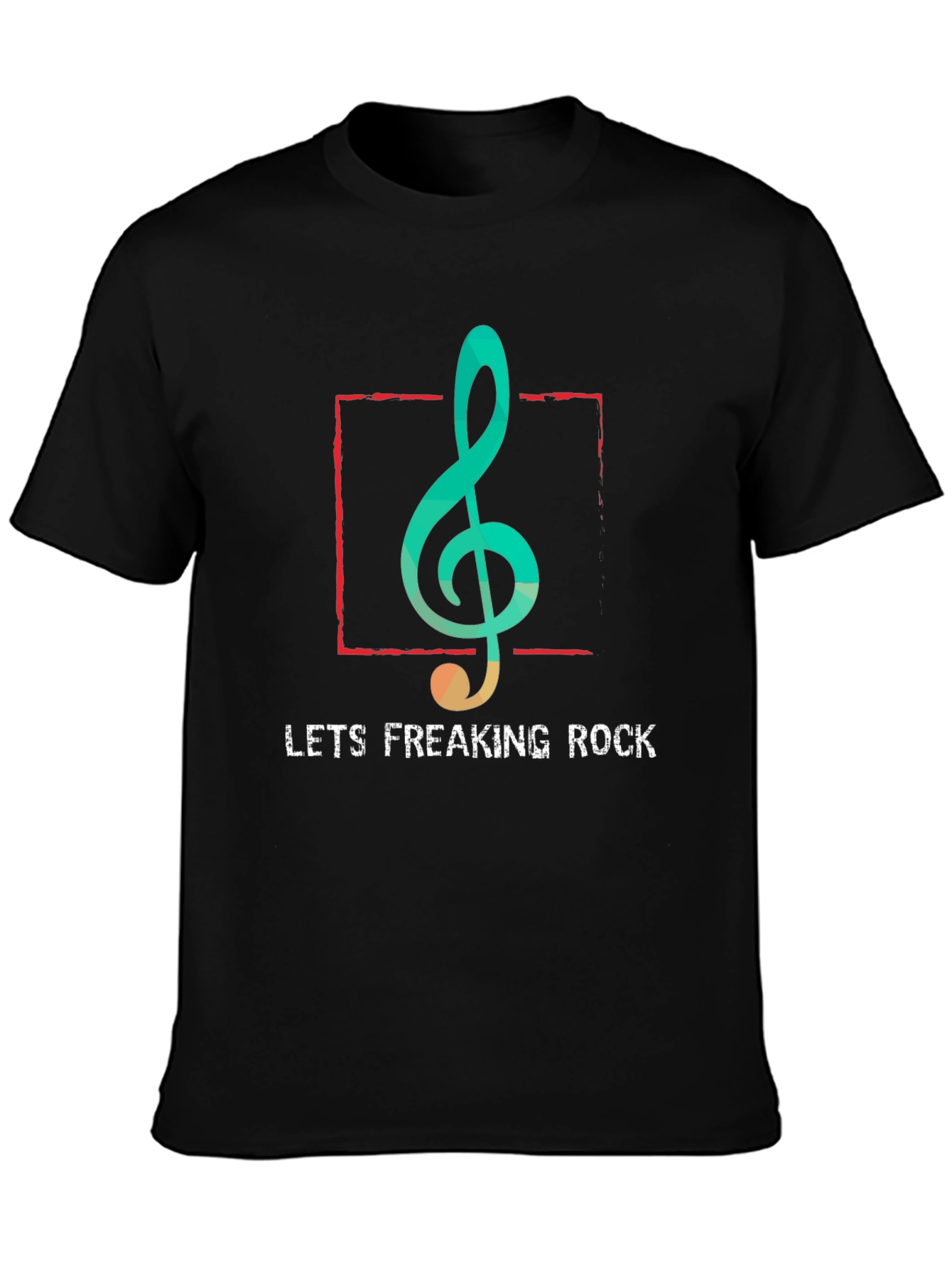 Lets Freaking Rock T-Shirt - Music Note Graphic Tee