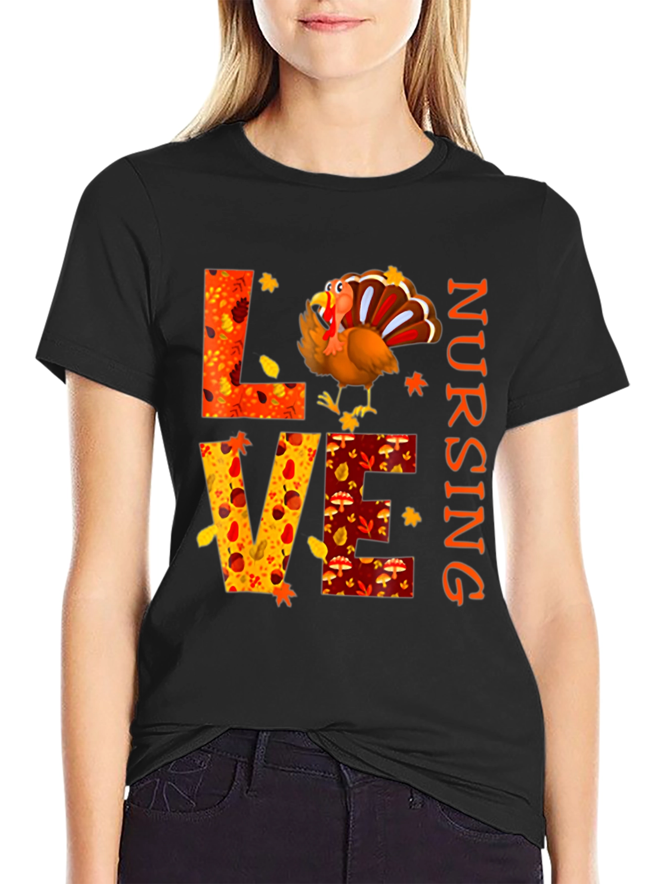 Love Nursing Thanksgiving Turkey T-Shirt
