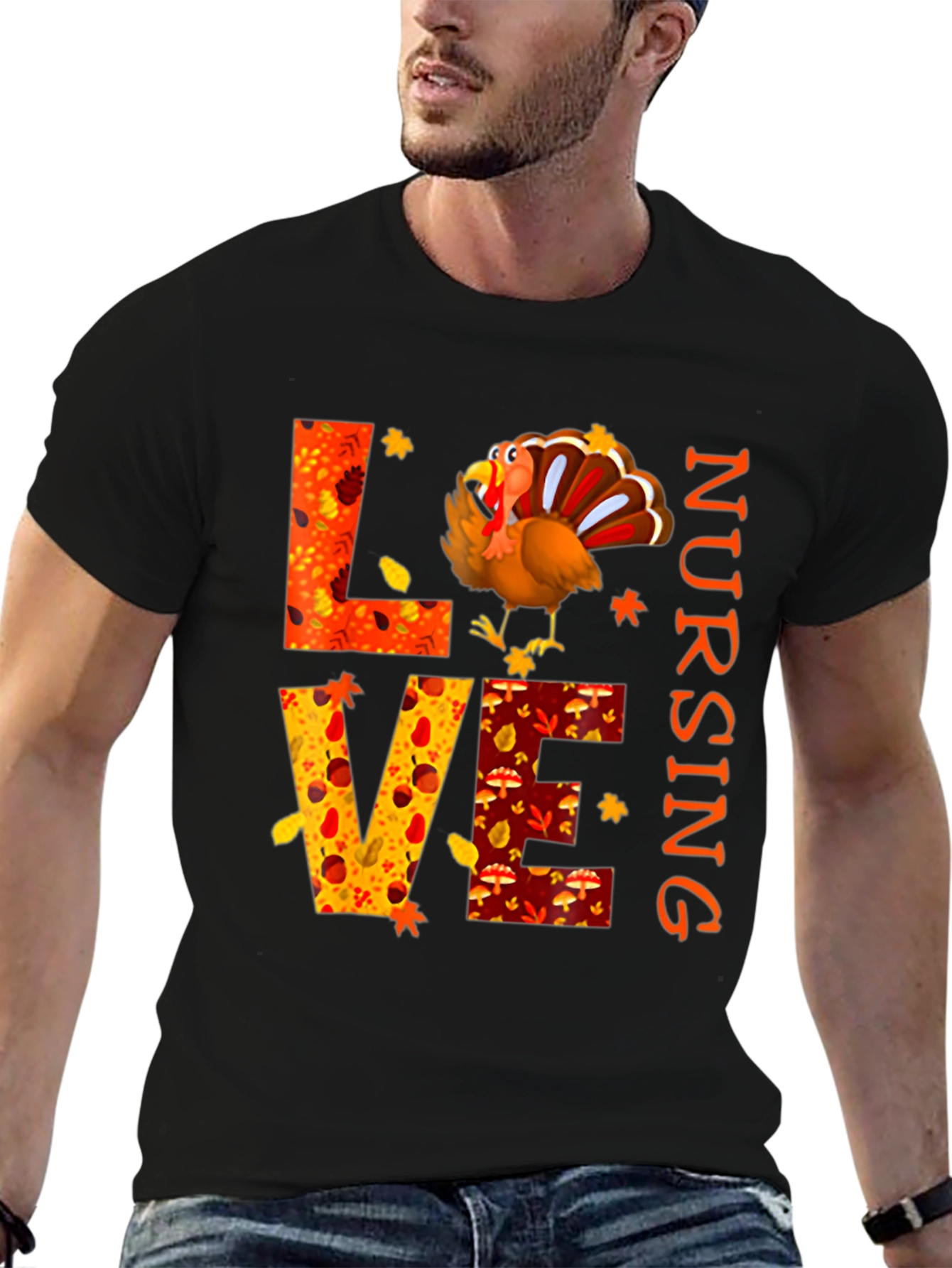 Love Nursing Thanksgiving Turkey T-Shirt