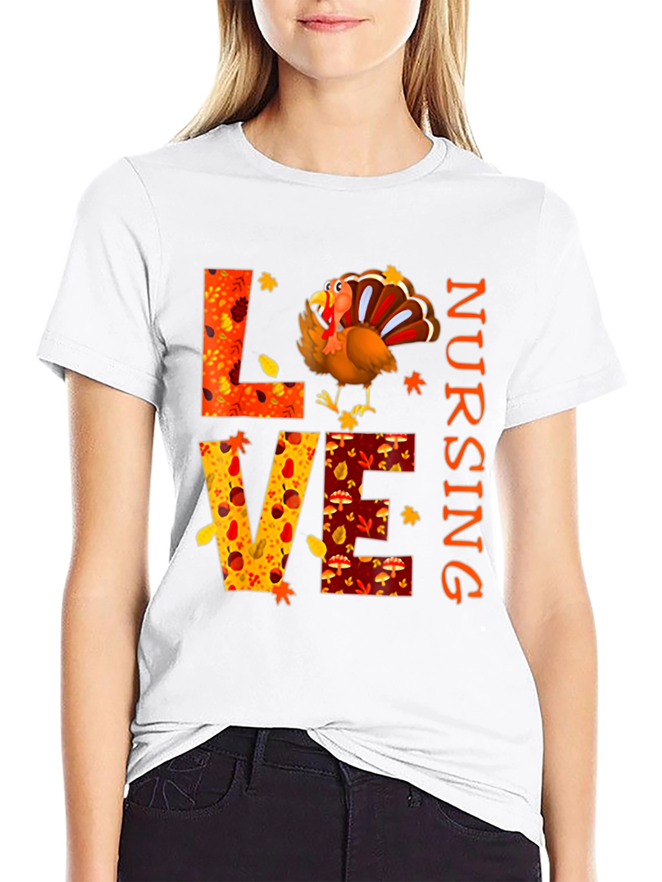 Love Nursing Thanksgiving Turkey T-Shirt