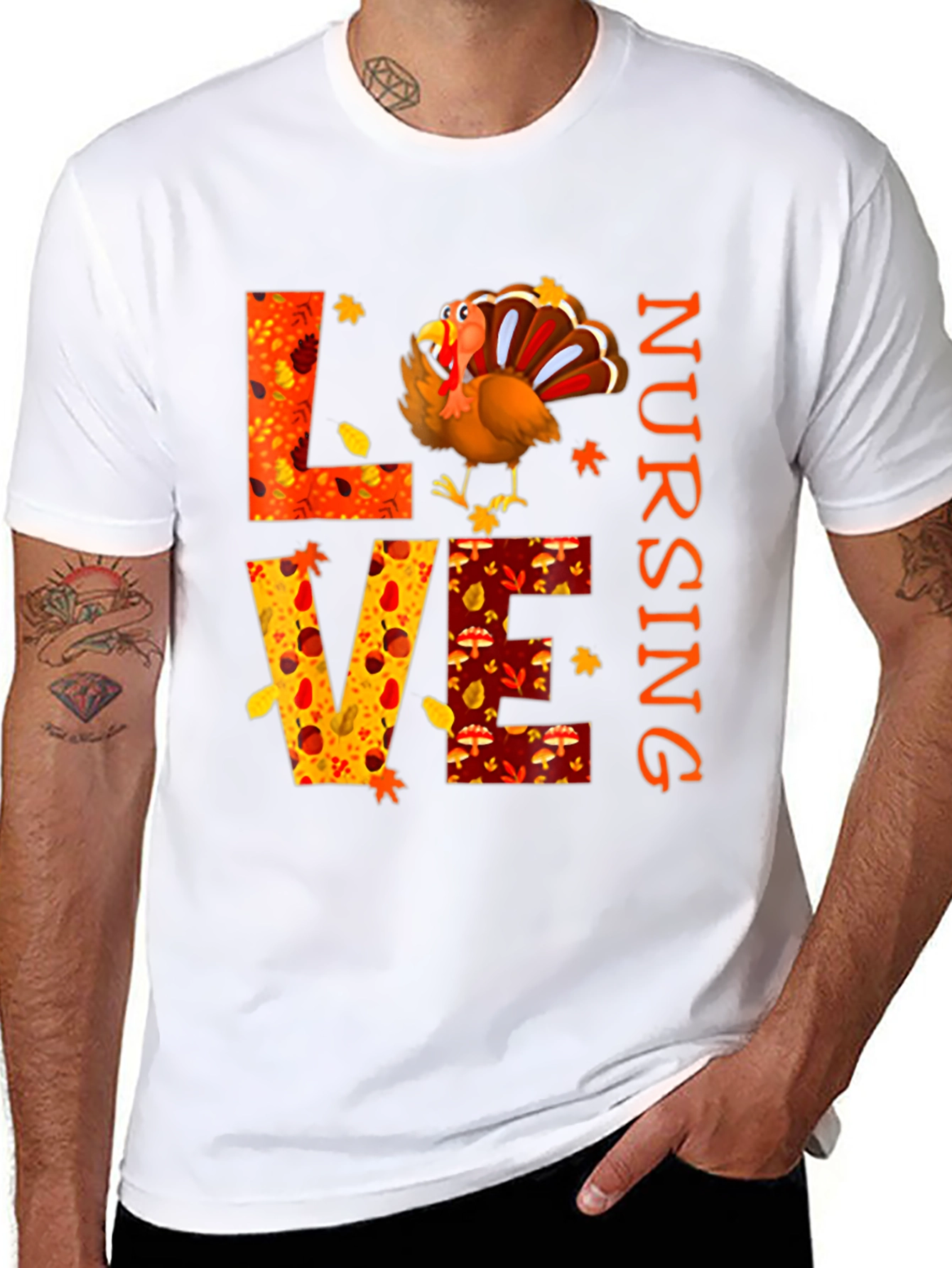 Love Nursing Thanksgiving Turkey T-Shirt