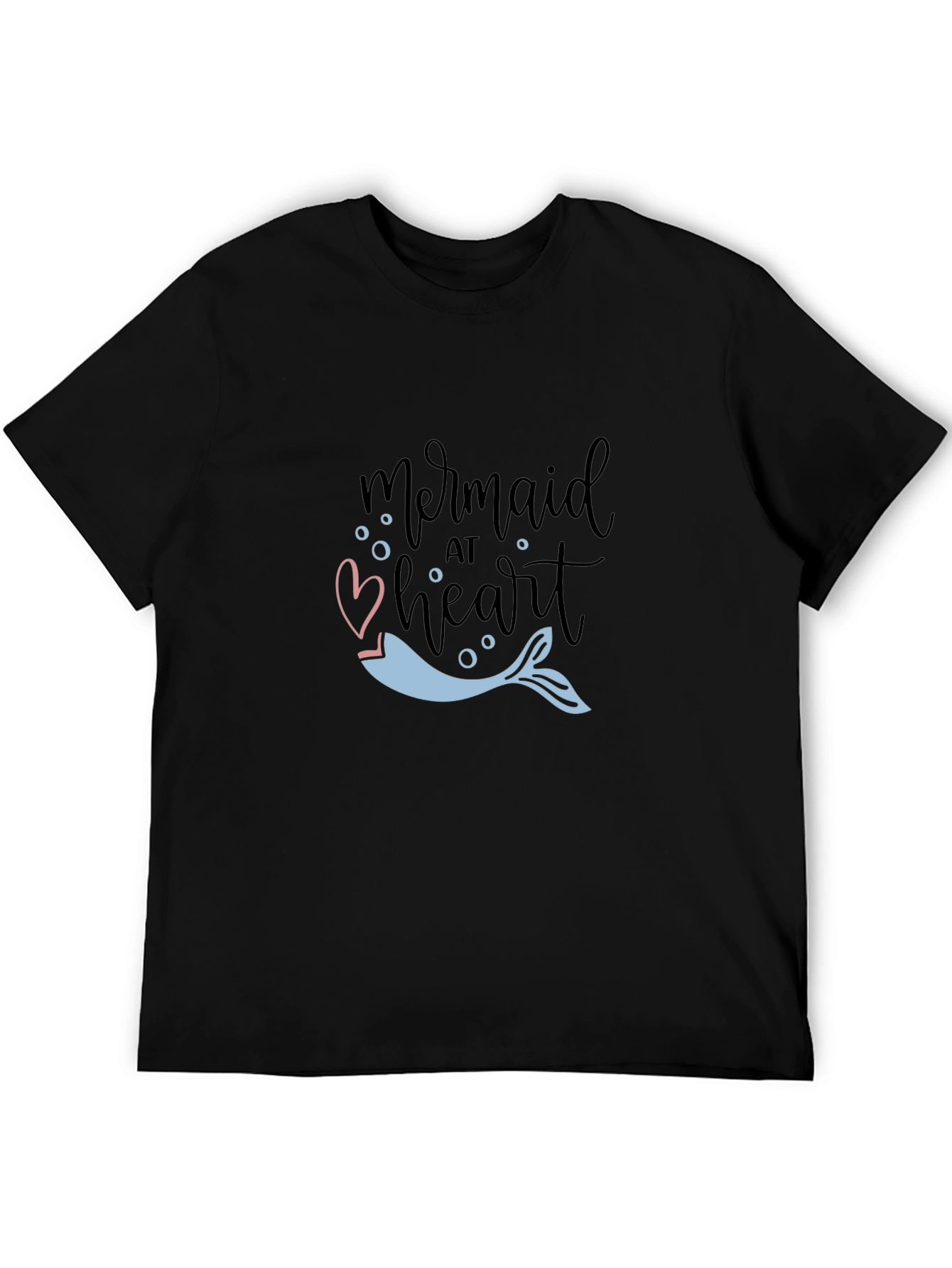 Mermaid at Heart Graphic Tee - Black Casual T-Shirt