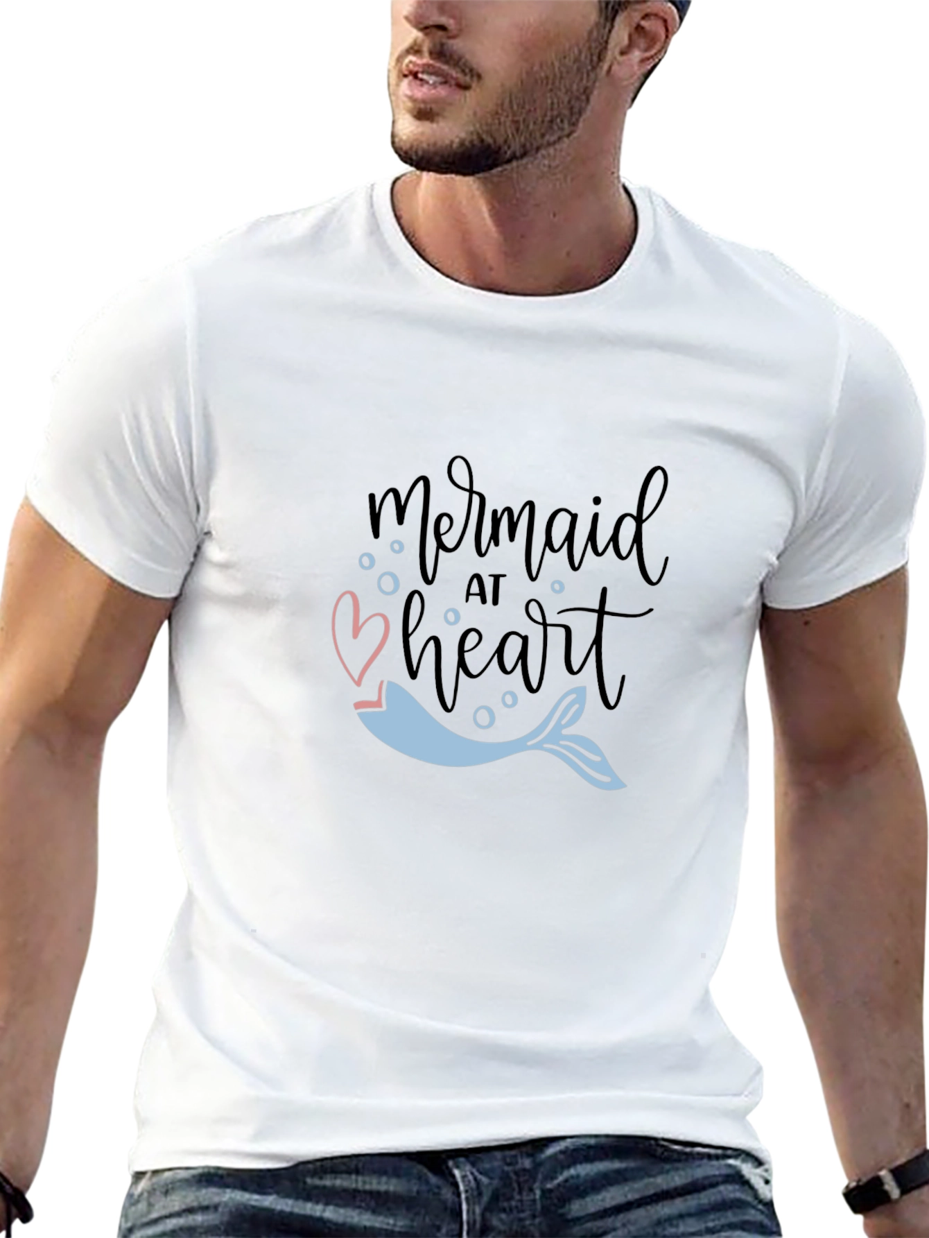 Mermaid at Heart Graphic Tee - Black Casual T-Shirt