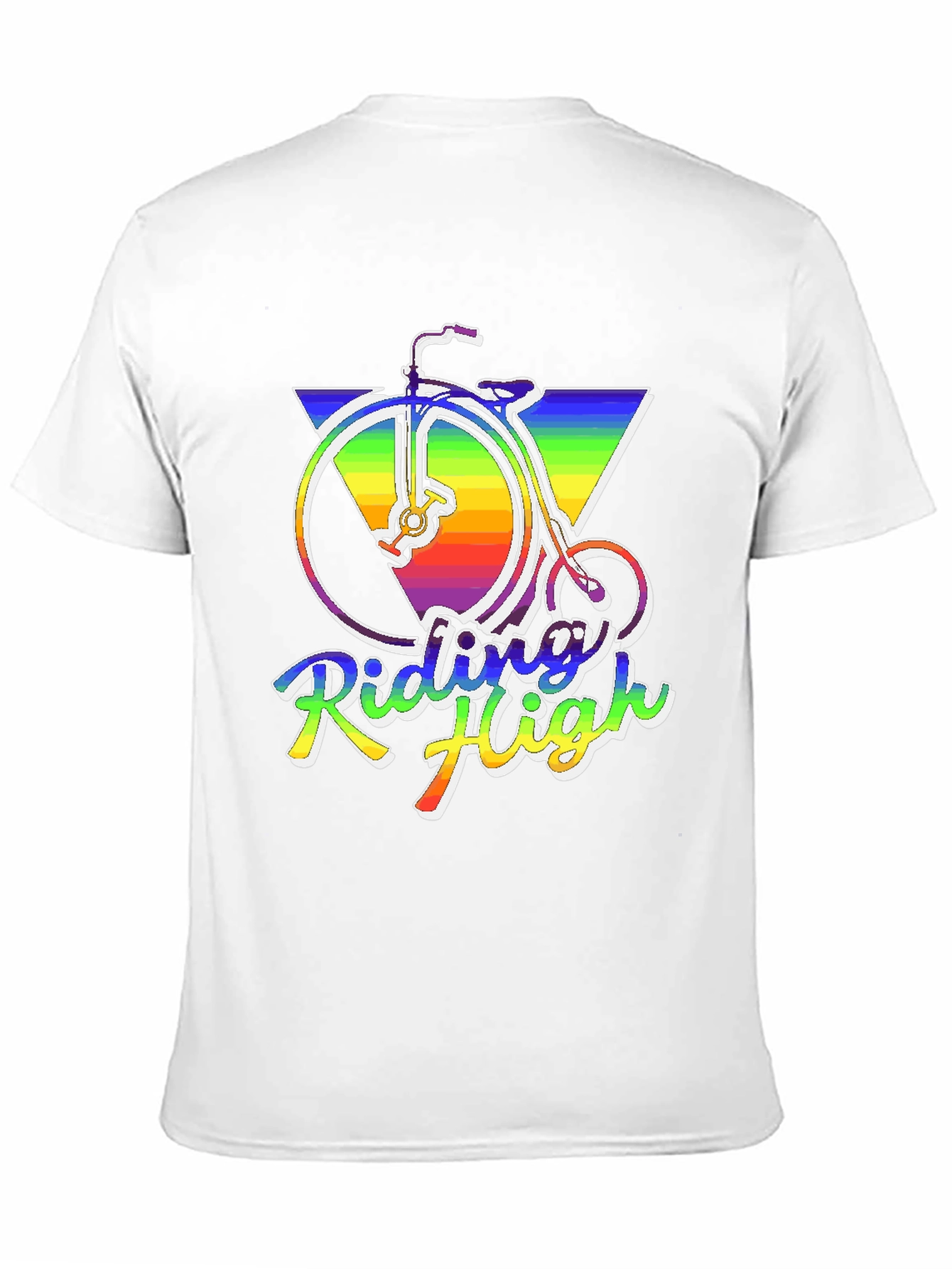 Riding High Retro Rainbow Bike T-Shirt