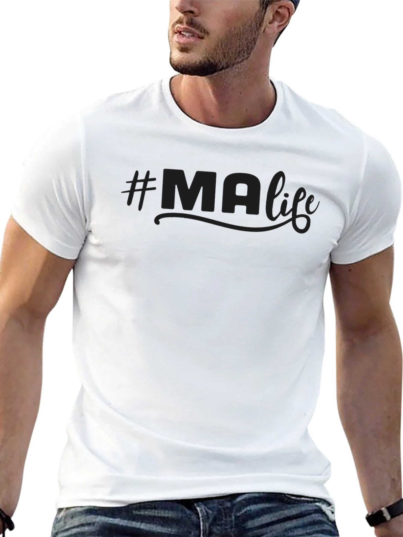 Stylish #MA Life Graphic T-Shirt