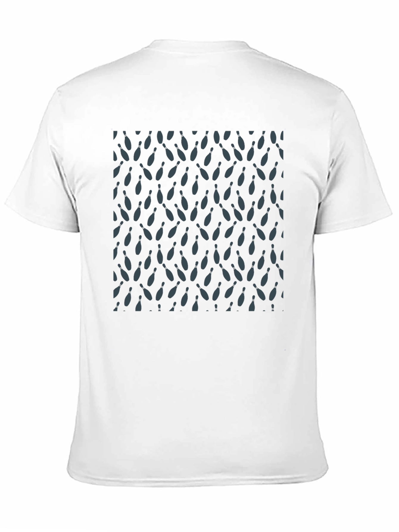 Bowling Pin Pattern Black T-Shirt