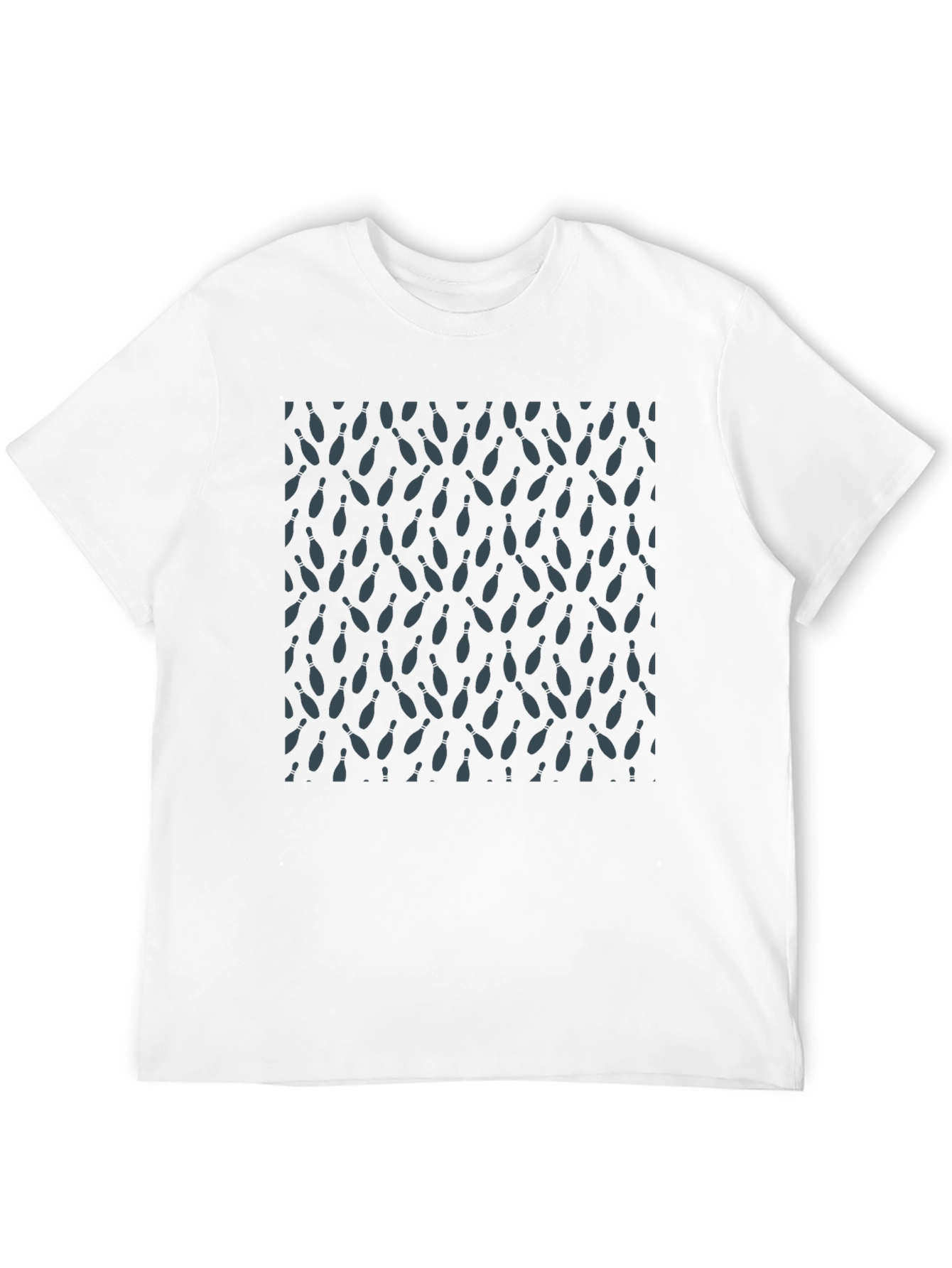Bowling Pin Pattern Black T-Shirt