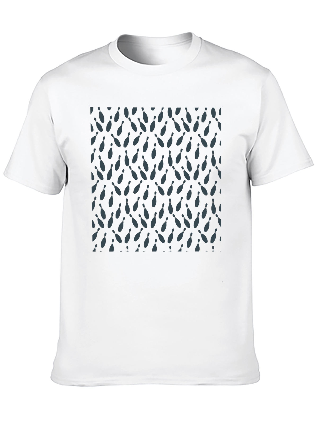 Bowling Pin Pattern Black T-Shirt
