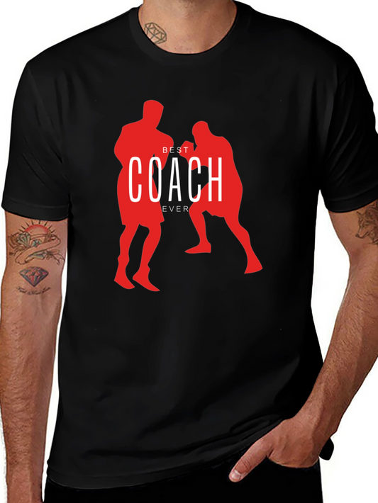 Best Coach Ever Black Graphic T-Shirt
