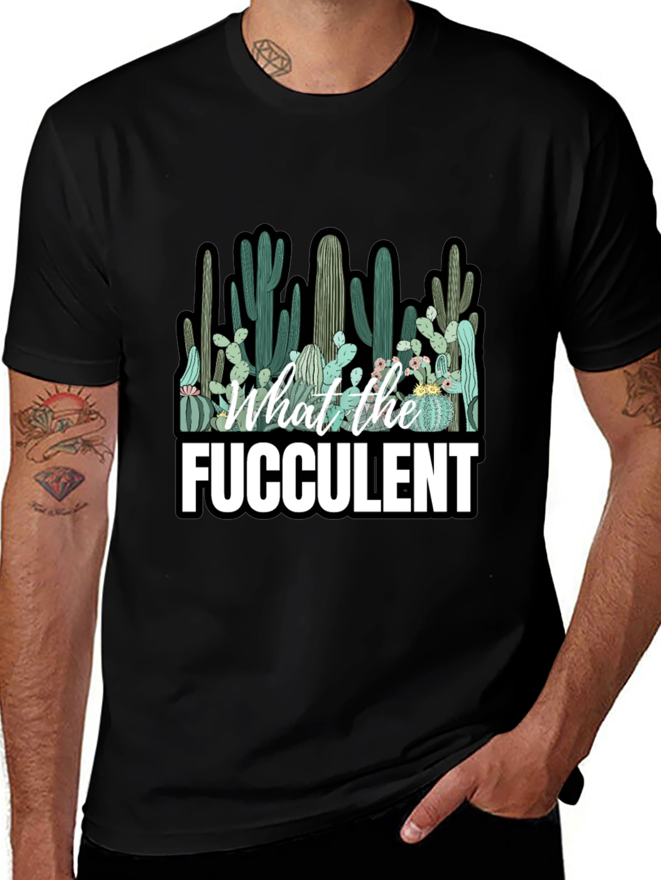 Funny Cactus T-Shirt - What the Fucculent Graphic Tee