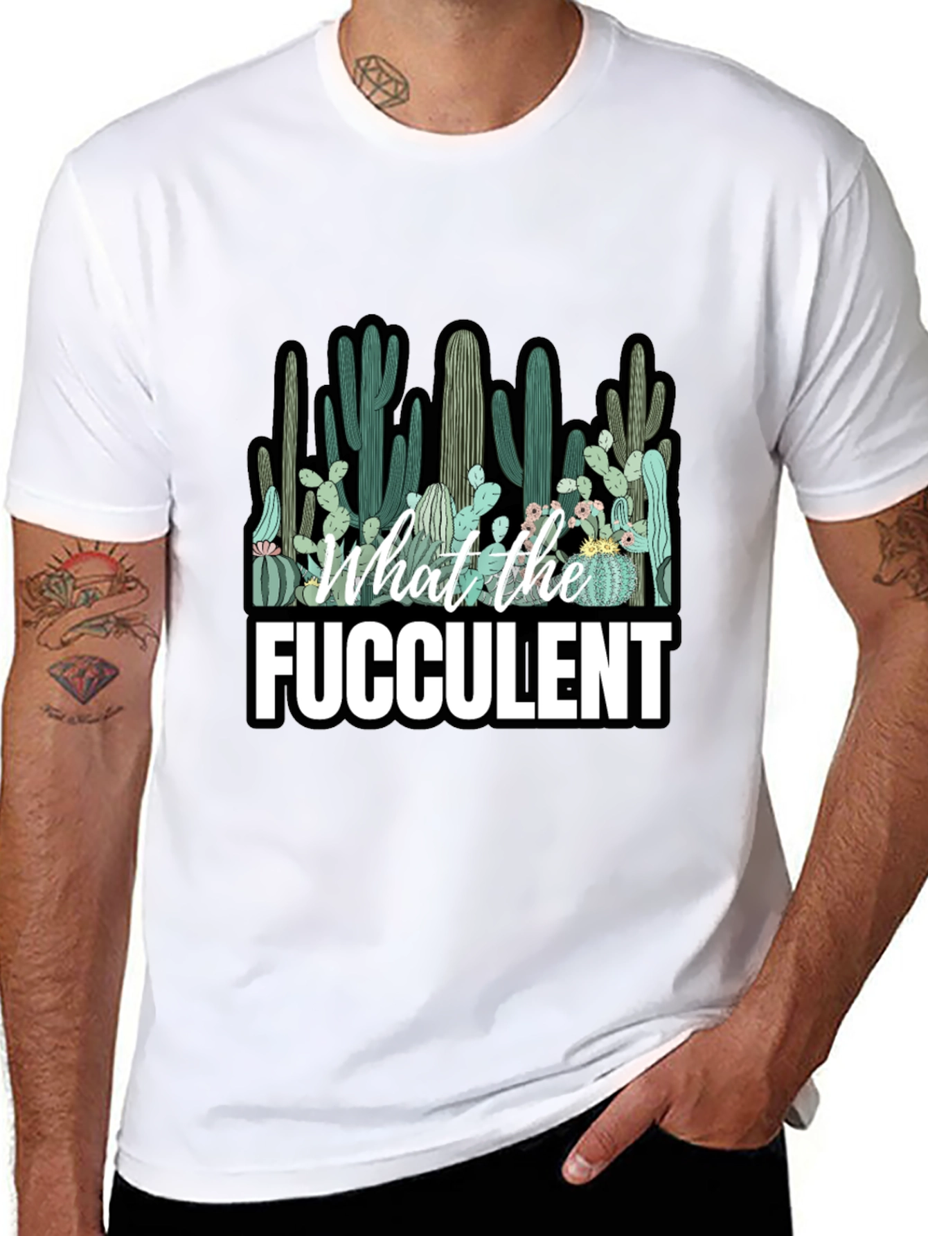 Funny Cactus T-Shirt - What the Fucculent Graphic Tee