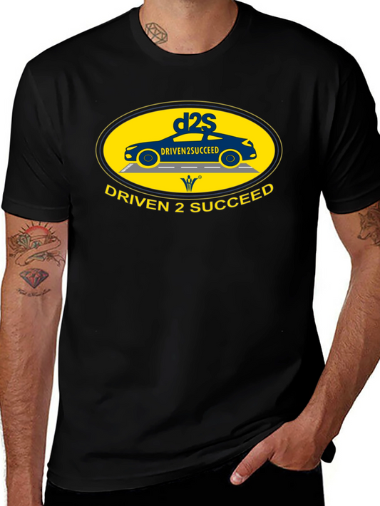 Driven 2 Succeed Black T-Shirt with Car Design