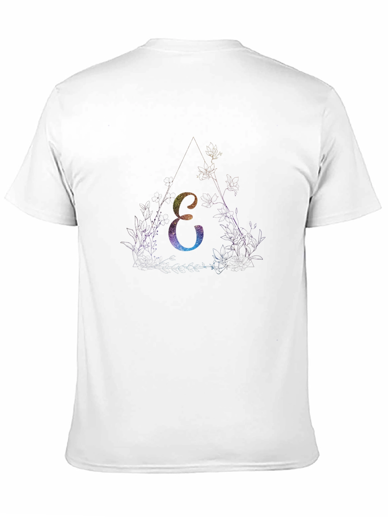 Mystic Letter E T-Shirt - Black Cotton Tee