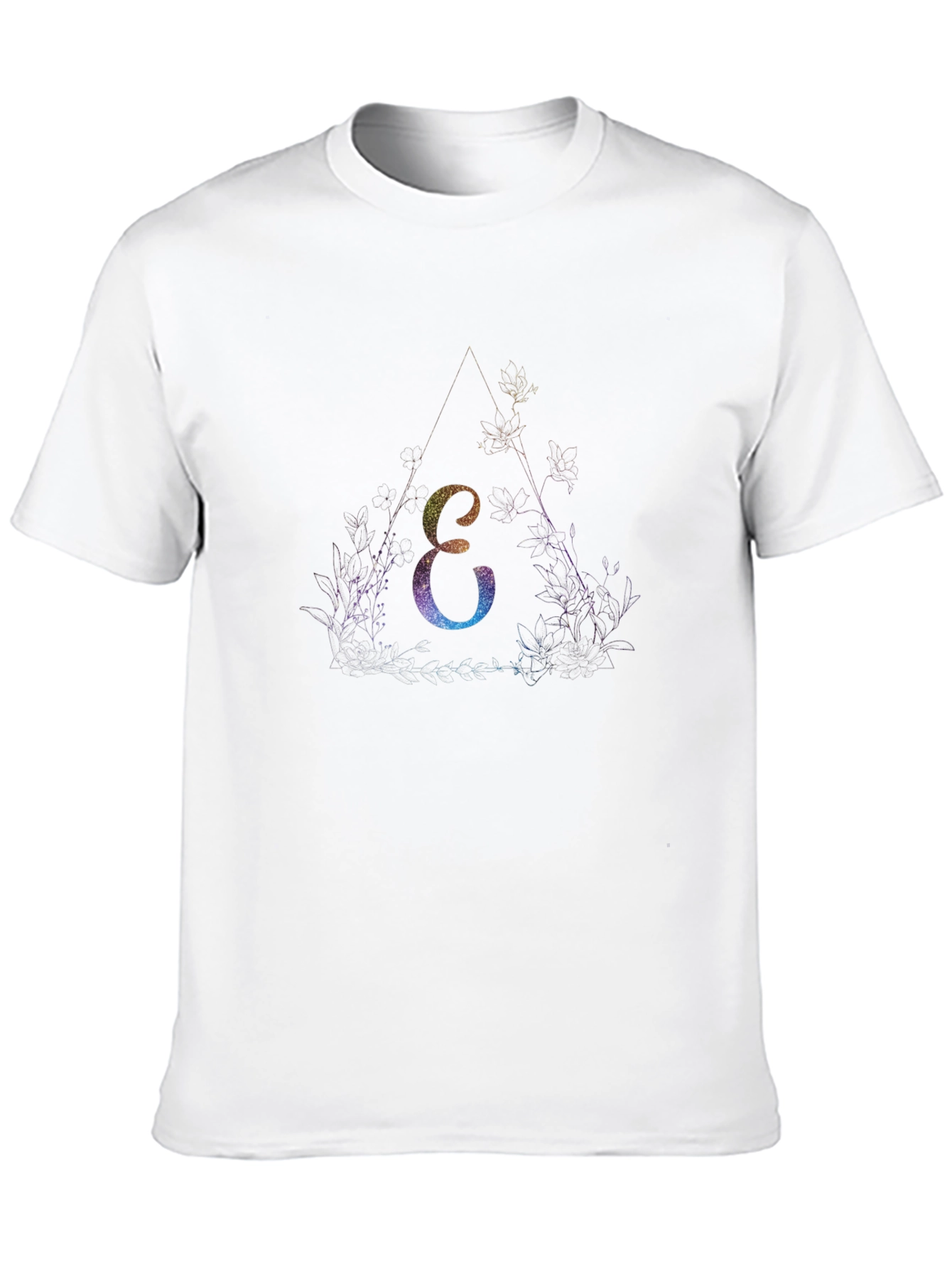 Mystic Letter E T-Shirt - Black Cotton Tee
