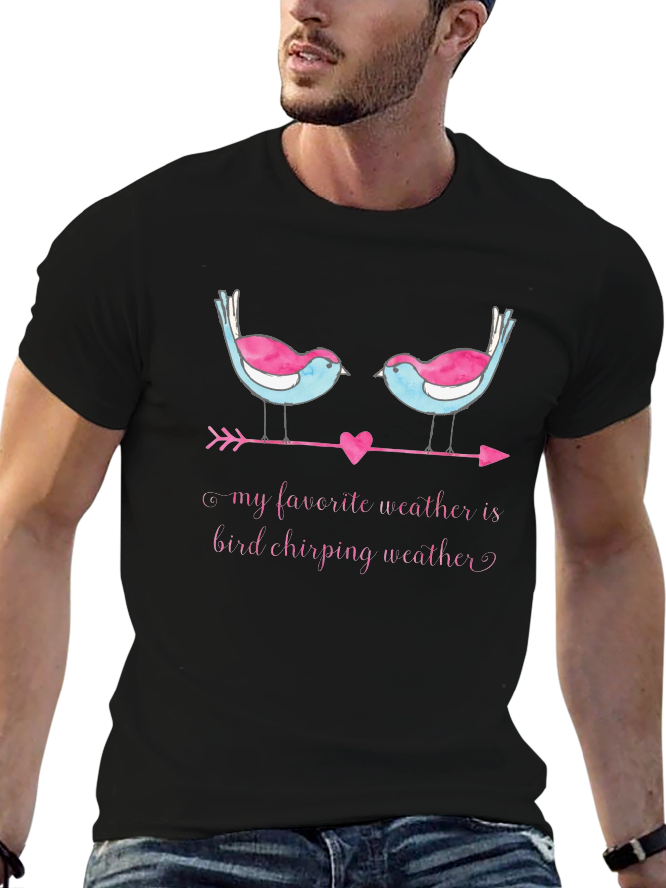 Bird Chirping Weather Graphic Tee -  Soft & Stylish