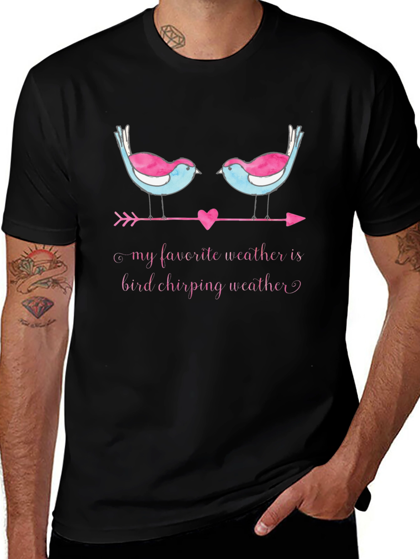 Bird Chirping Weather Graphic Tee -  Soft & Stylish