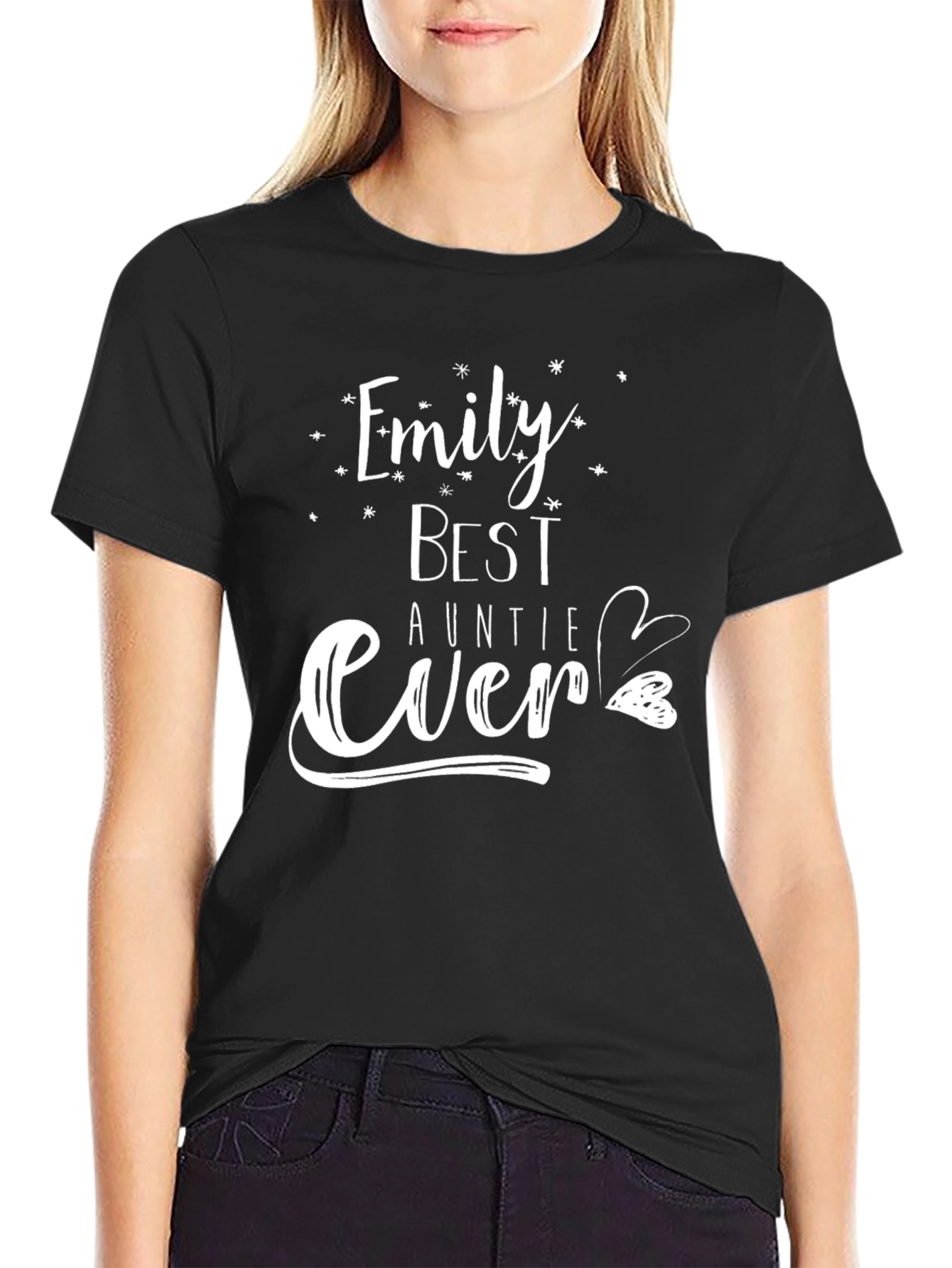 Emily Best Auntie Ever Black T-Shirt