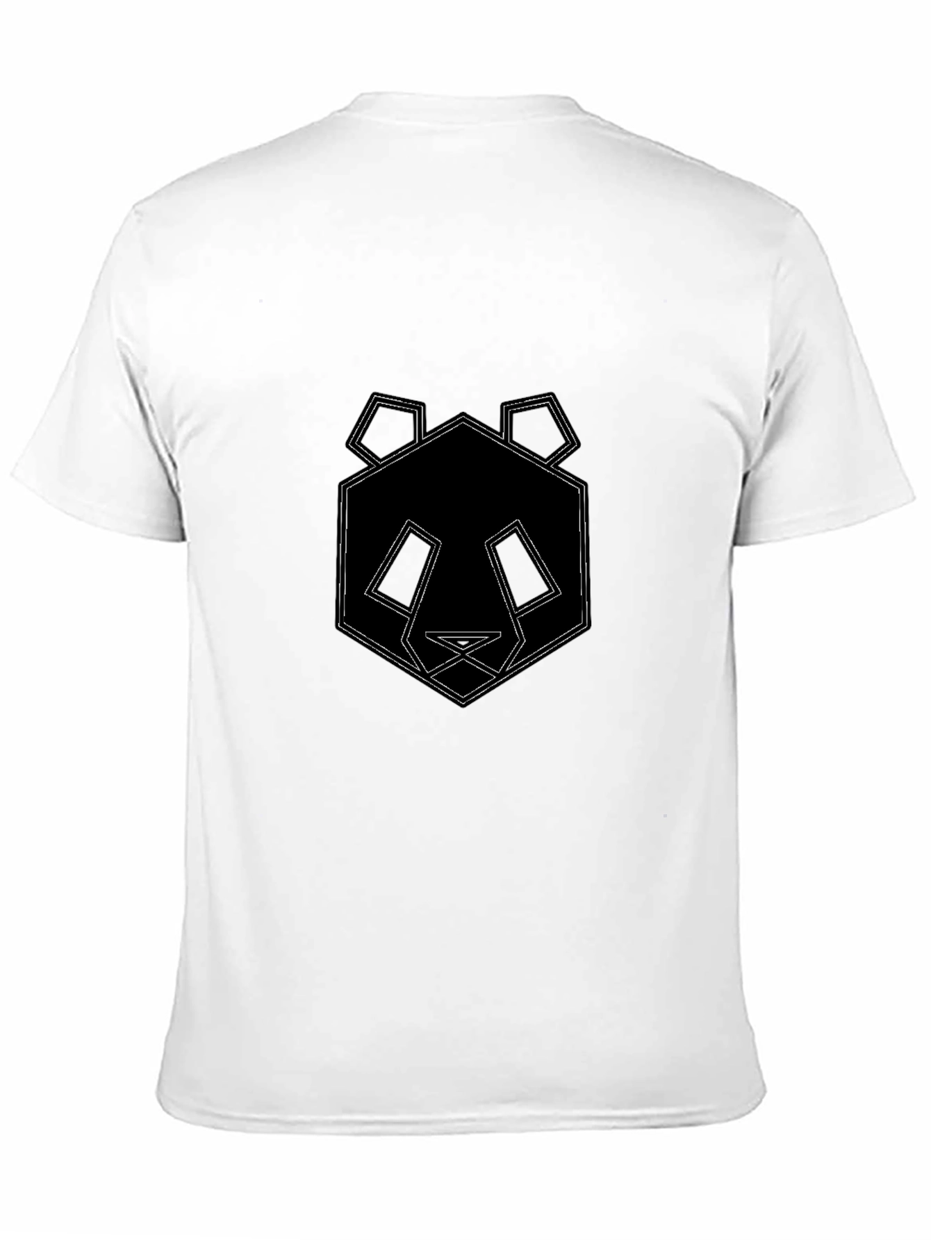 Geometric Panda Graphic Tee - Black