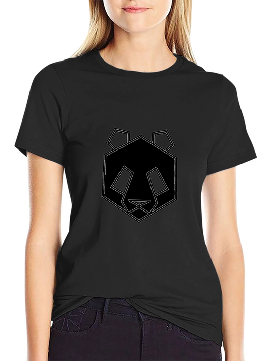 Geometric Panda Graphic Tee - Black